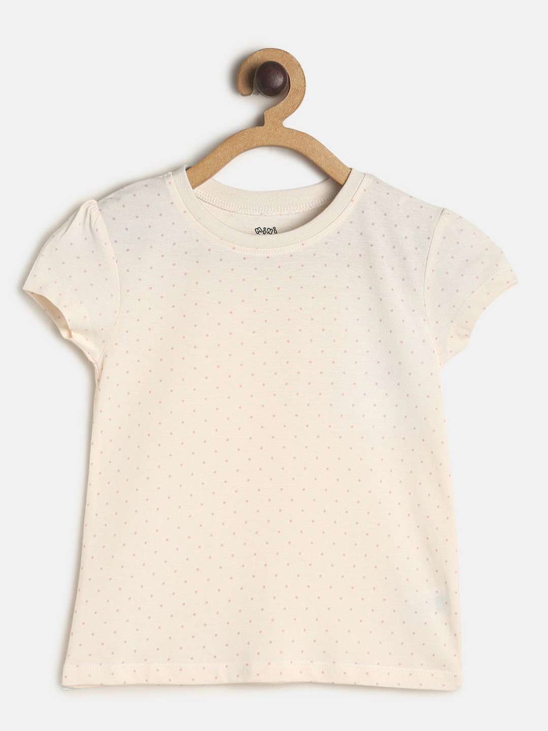 MINI KLUB Light Pink Printed Round-Neck Regular Top
