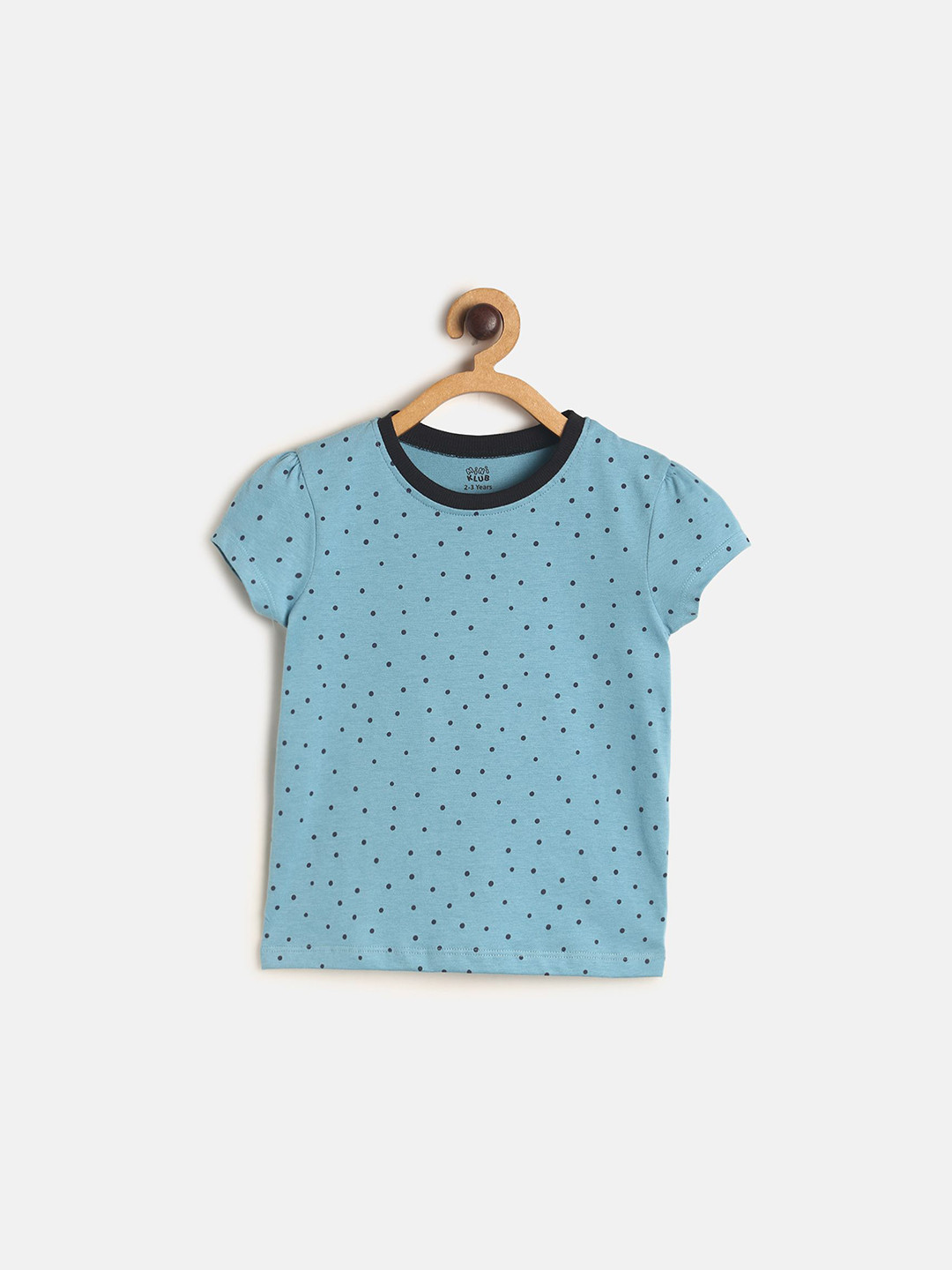 MINI KLUB Blue Printed Round-Neck Regular Top