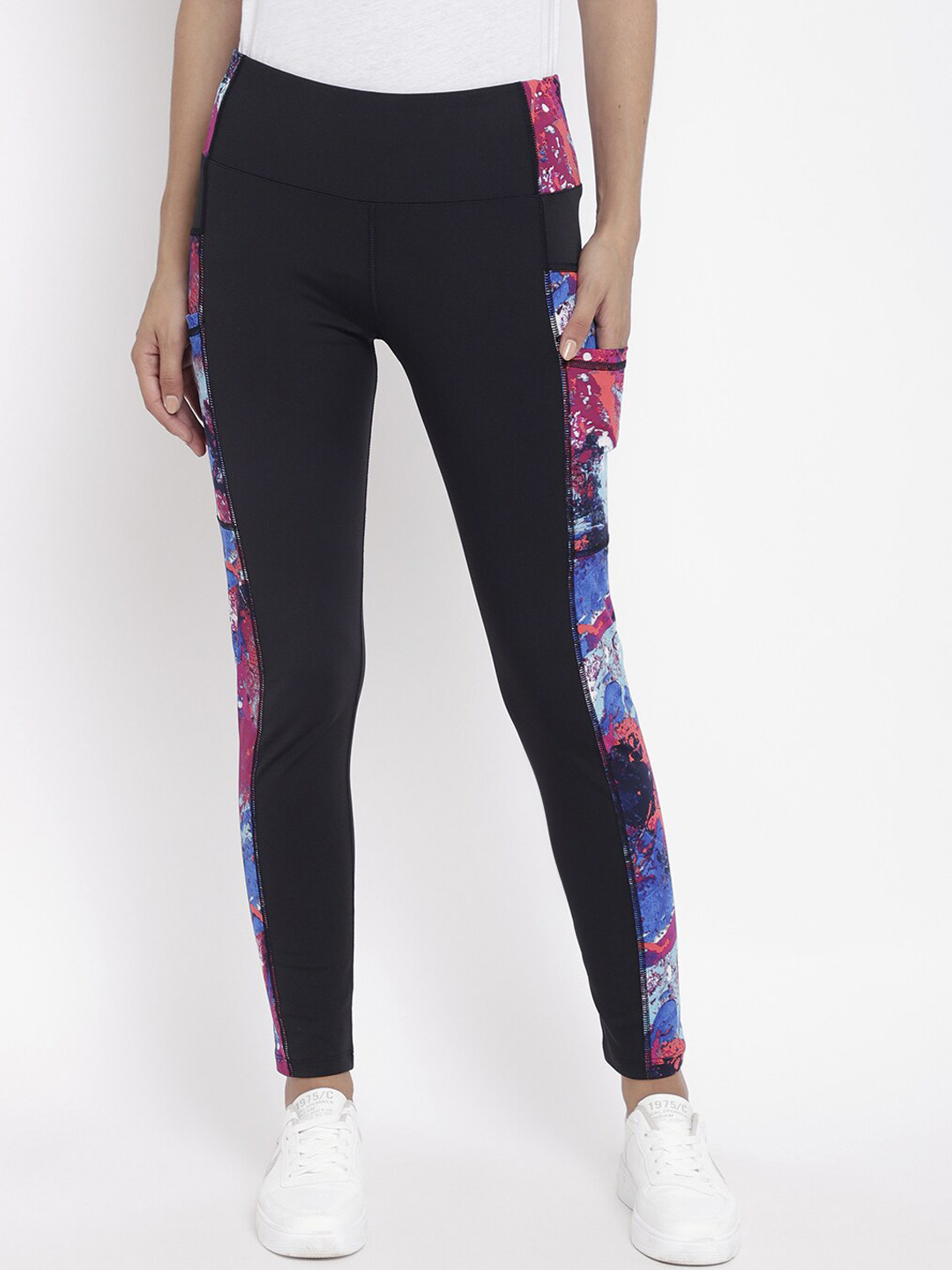 CHKOKKO Woman Blue Printed Yoga Tights