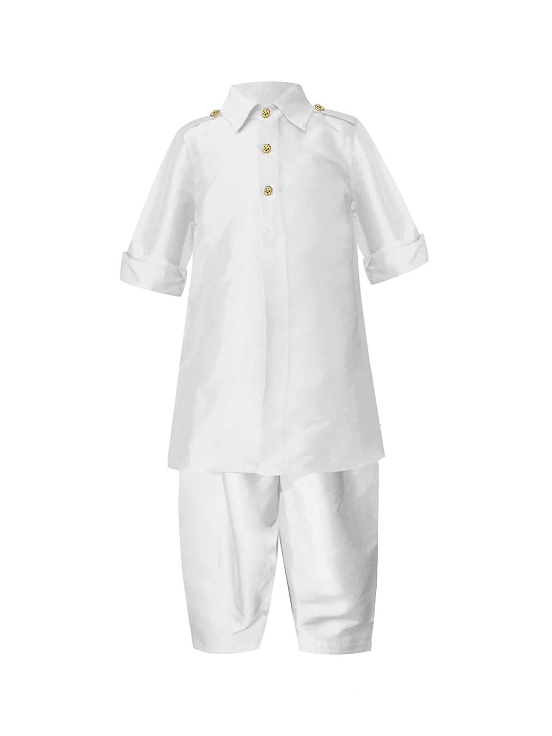 A T U N Boys White Regular Kurta with Pyjamas