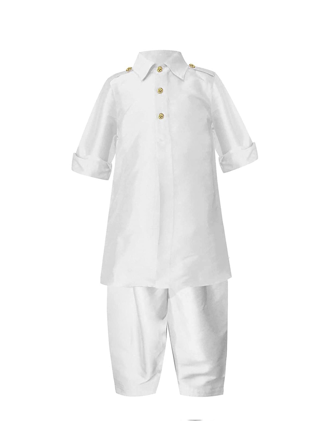 A T U N Boys White Regular Pathani Kurta with Pyjamas