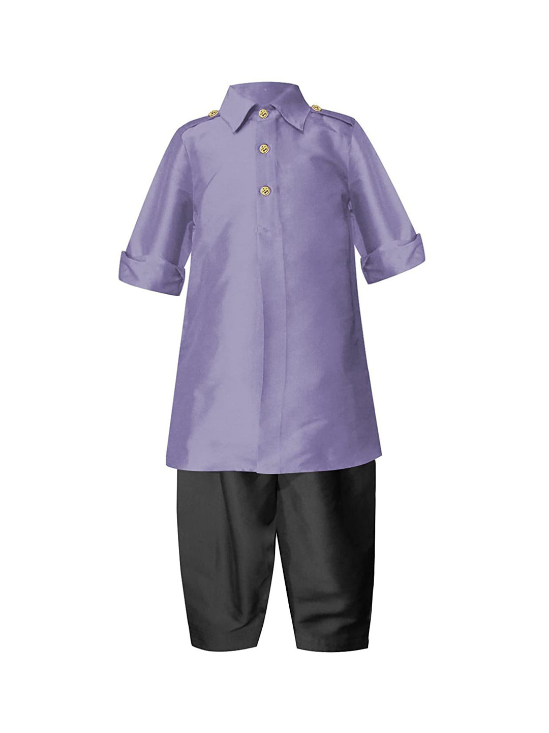 A T U N Boys Lavender Regular Pathani Kurta with Pyjamas