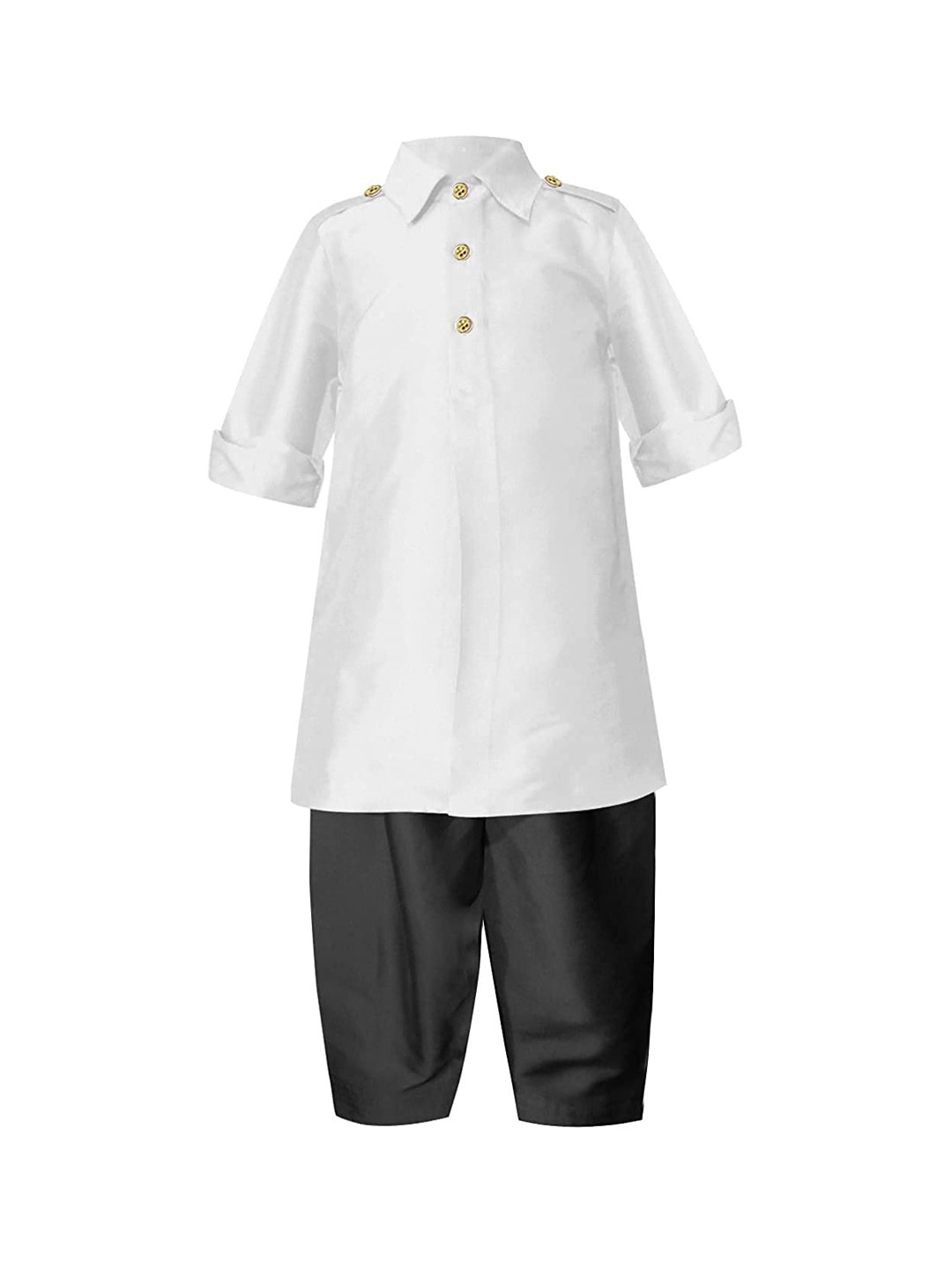 A T U N Boys White Regular Kurta with Pyjamas