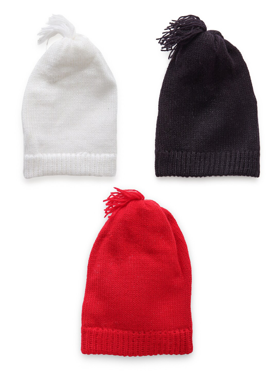 CHUTPUT Pack Of 3 Hand knitted Crochet Beanie Cap