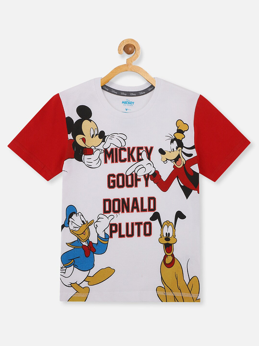 Kids Ville Boys White Mickey & Friends Featured T-shirt
