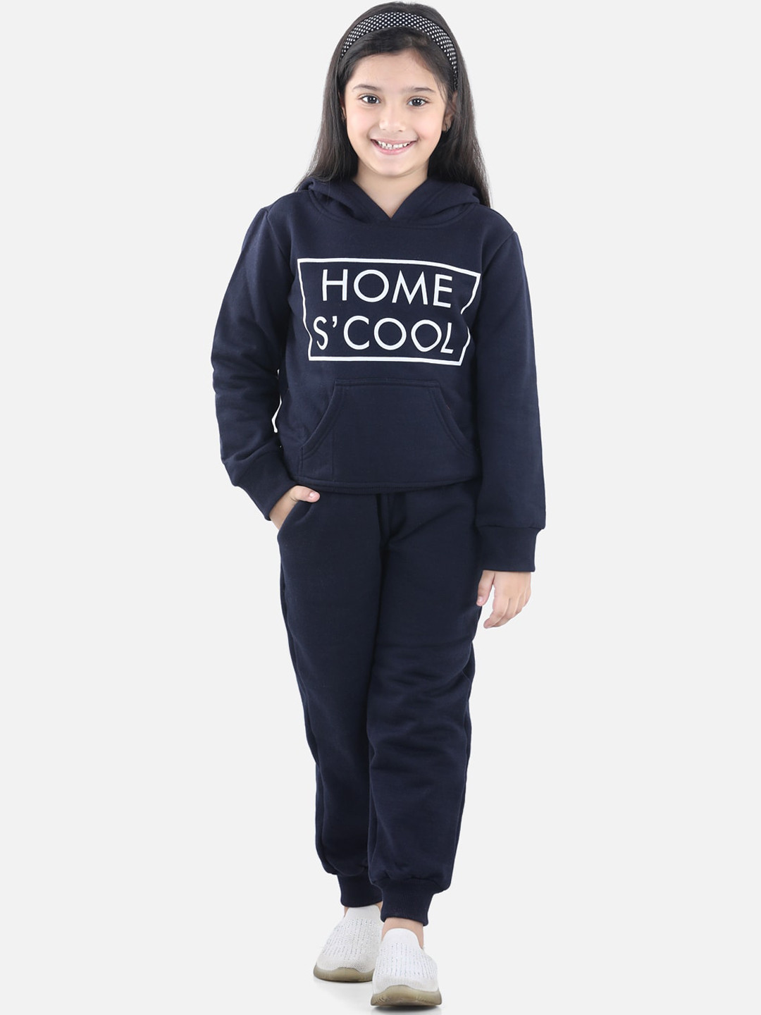 StyleStone Girls Navy Blue Cotton Track Suit