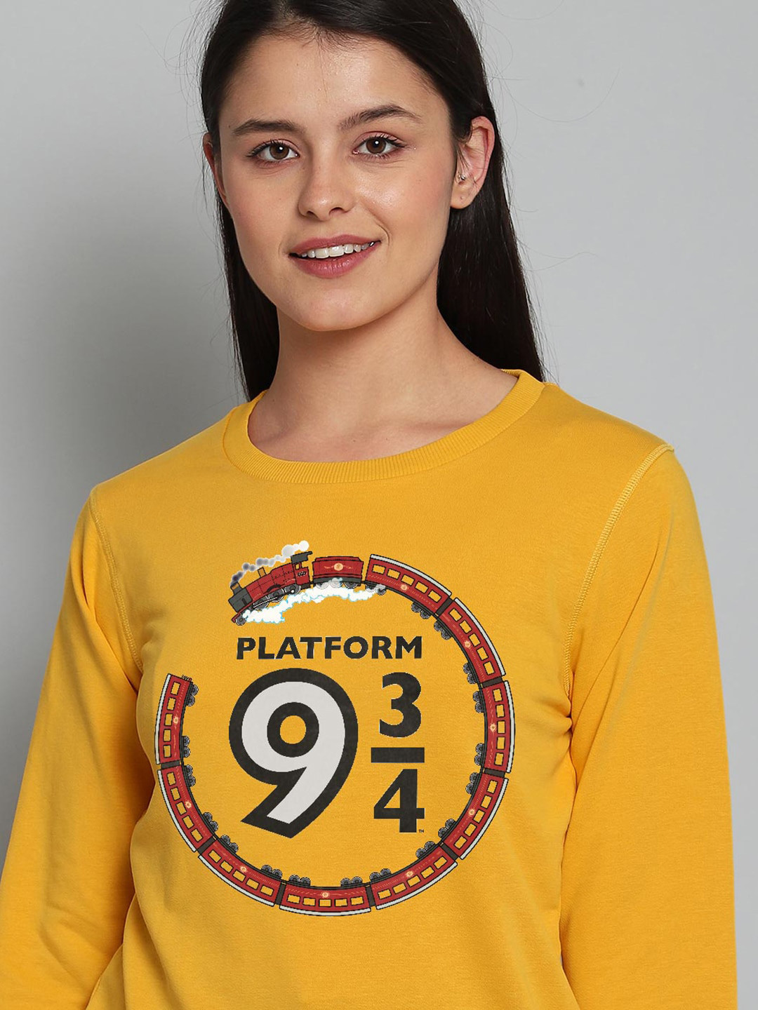 Free Authority Women Yellow Harry Potter Printed Sweatshirt
