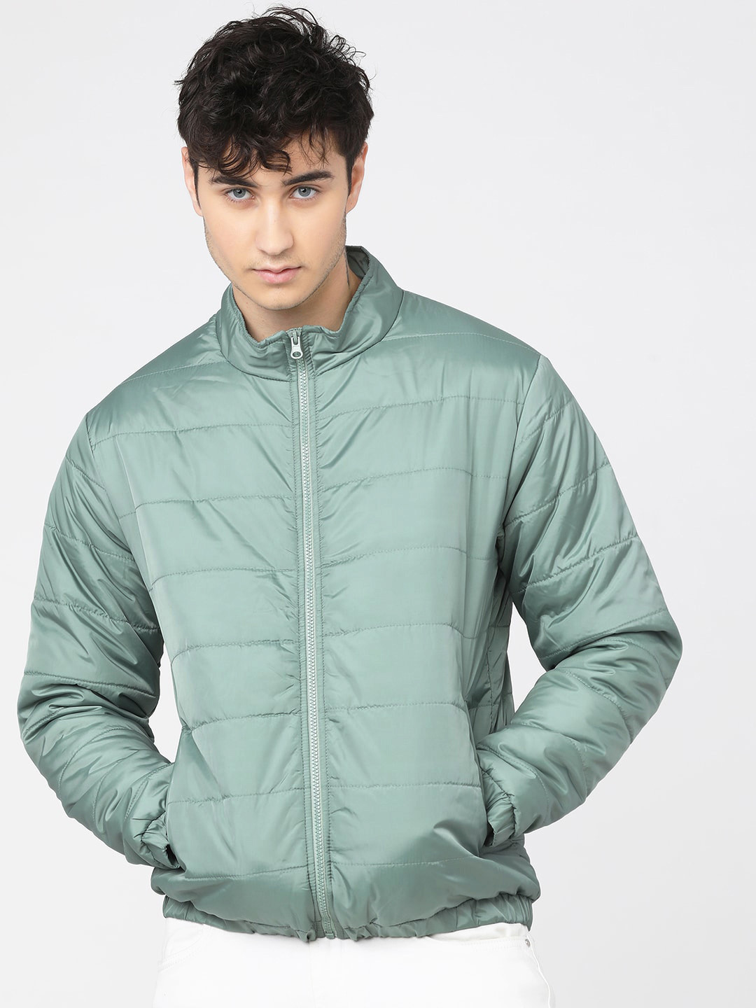 HIGHLANDER Men Green Puffer Jacket