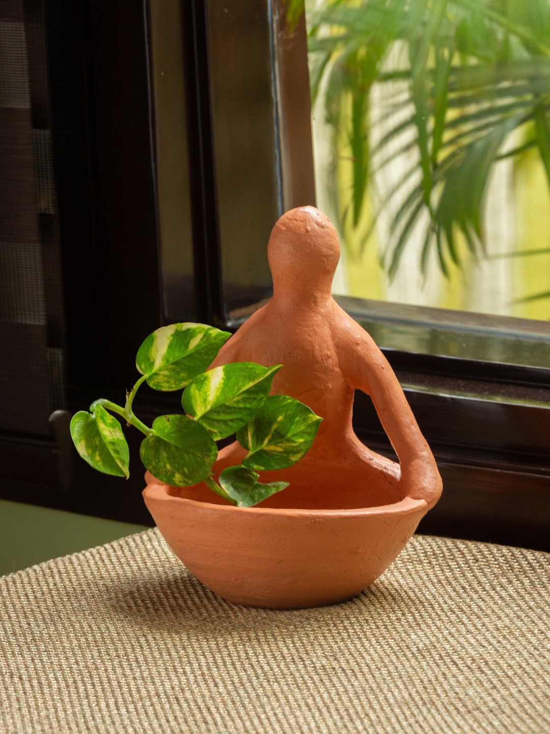 ExclusiveLane Spirit of Earth Hand-Painted Terracotta Table Planters Pot