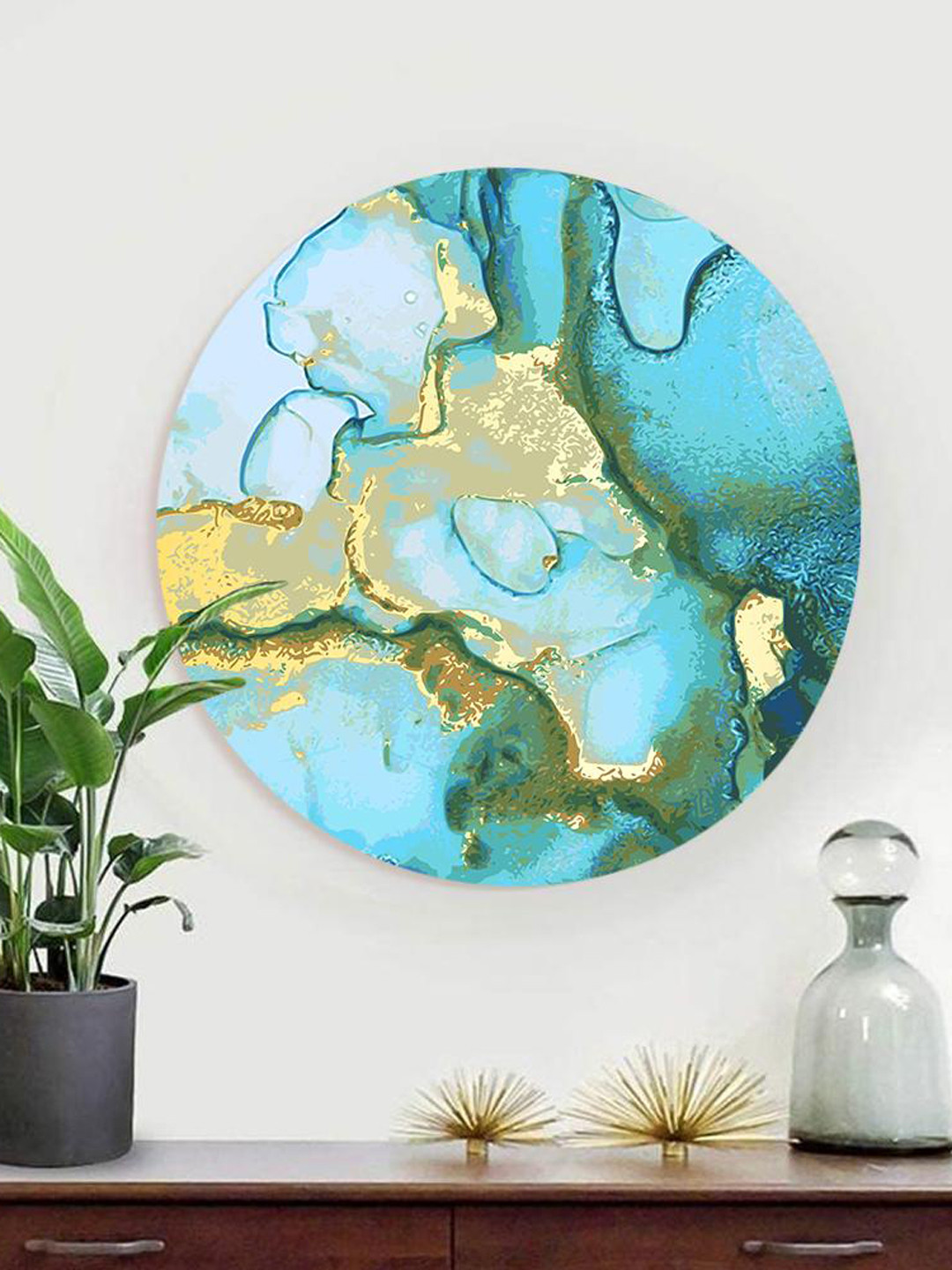 THE ARTMENT Blue Richness of the Marble Matte Finish Canvas-Large