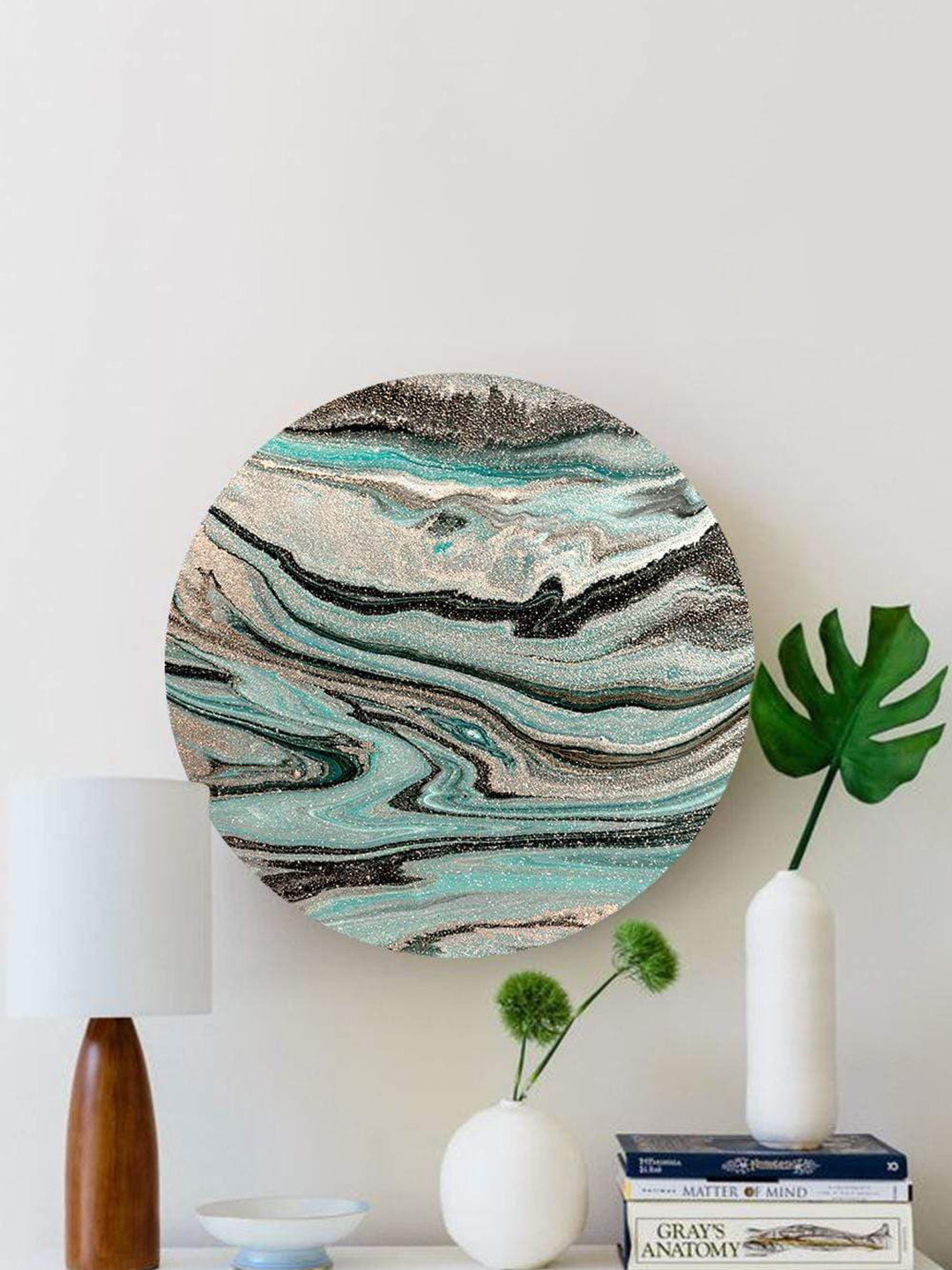 THE ARTMENT Dreamy Marbles Canvas Wall Round Paintings Wall Art