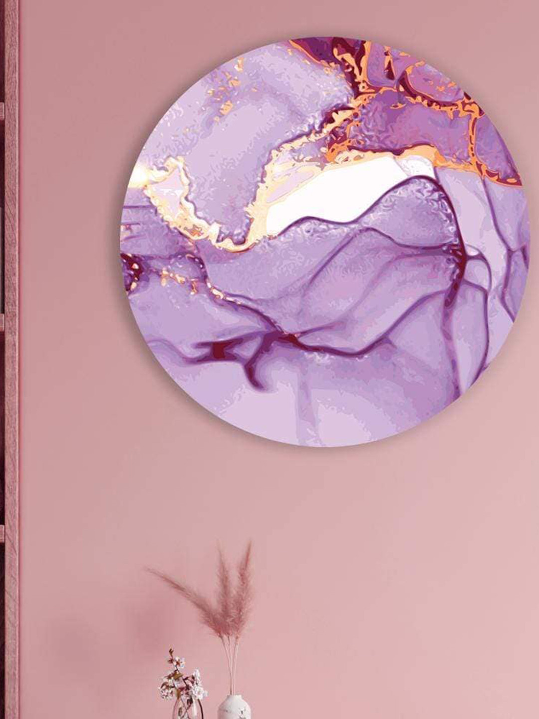 THE ARTMENT Purple & White Abstract Richness Of The Marble Matte Finish Canvas Wall Art