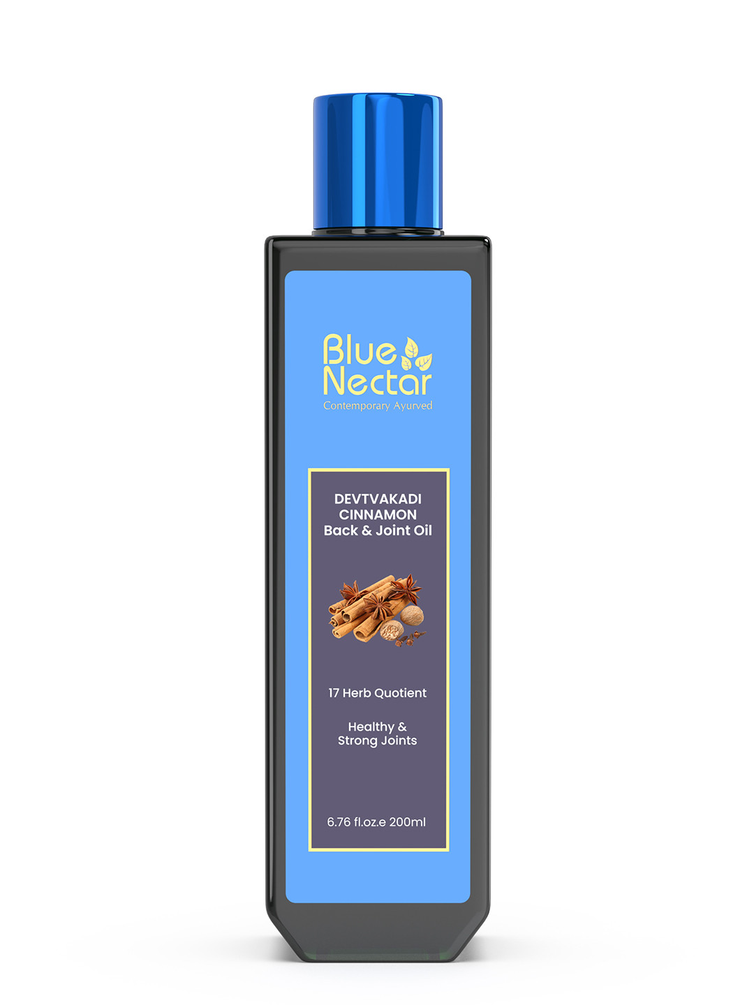 Blue Nectar Ayurvedic Pain Relief Oil for Joint & Muscle Pain - 200ml