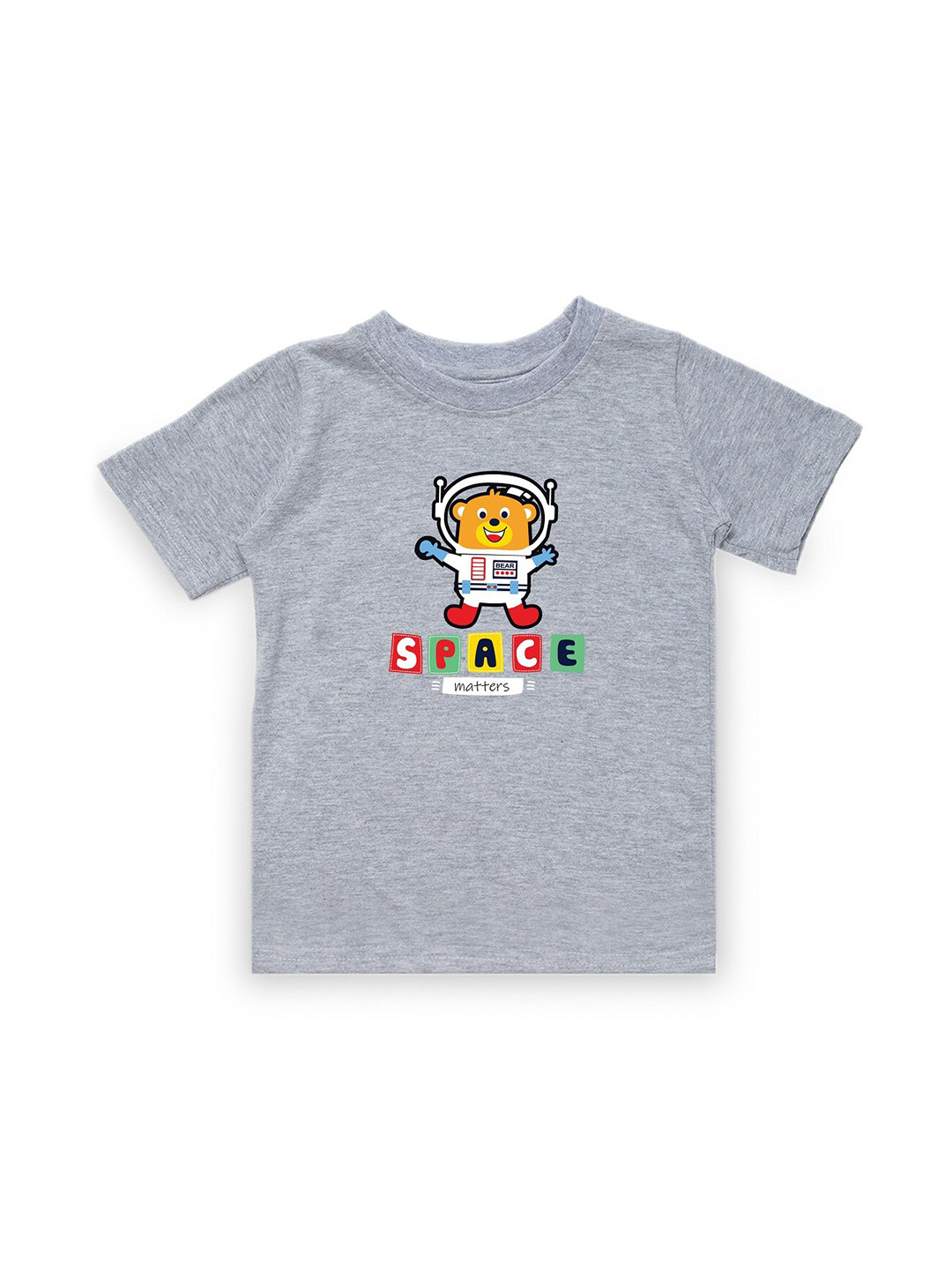 KAVEE Infant Boys Grey Printed Biowashed T-shirt