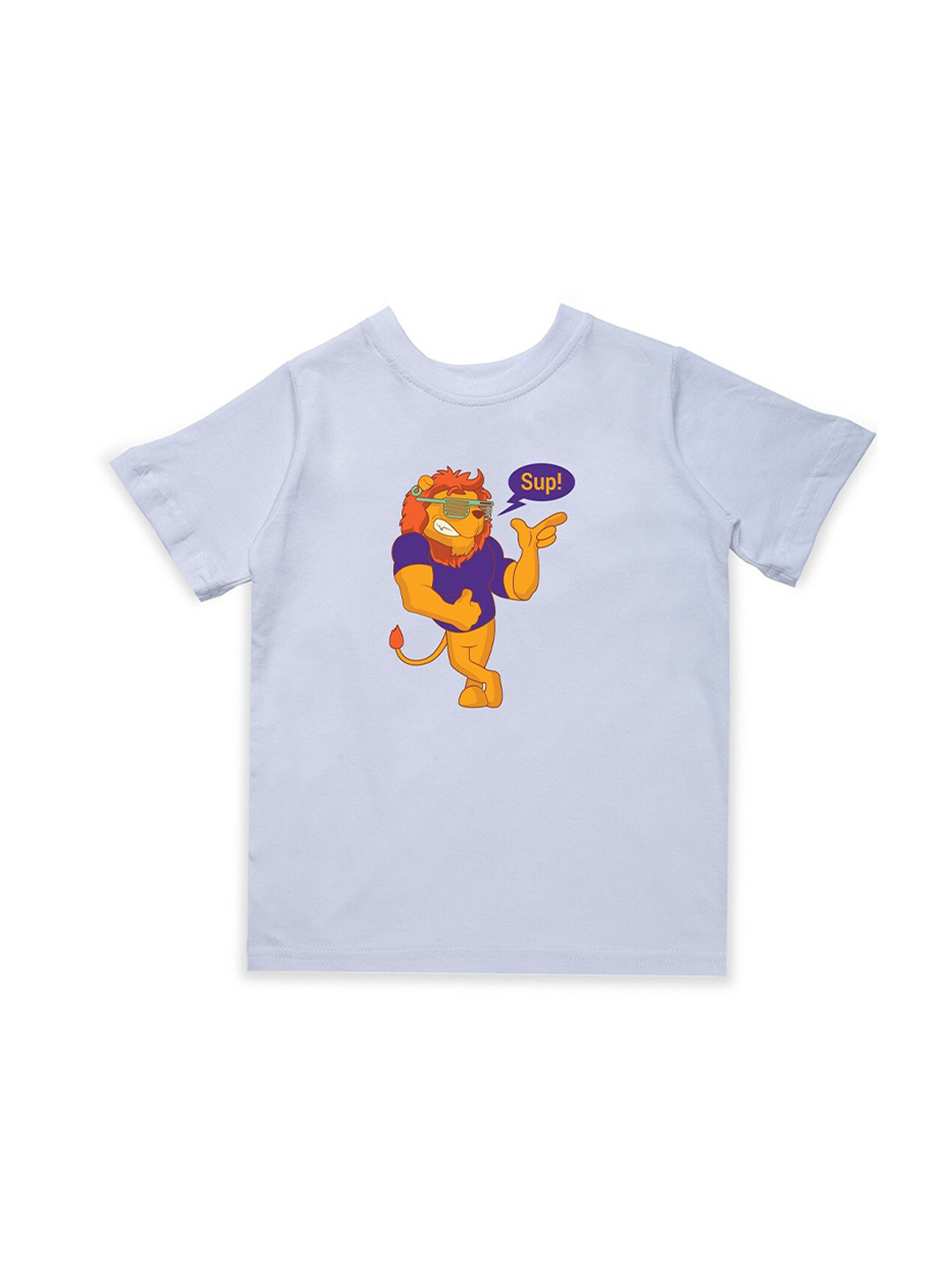 KAVEE Infant Boys White Printed Biowashed T-shirt