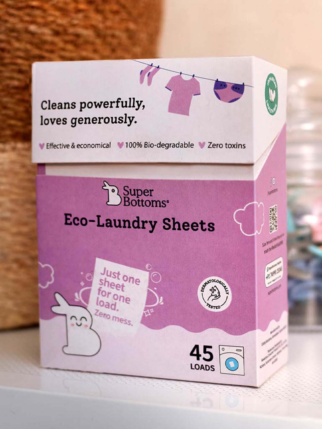 SuperBottoms Set Of 45 White Sustainable Super LaunSustainable Dry Sheets