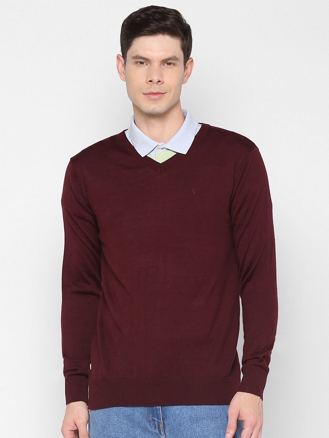 Allen Solly Men Maroon Acrylic Pullover