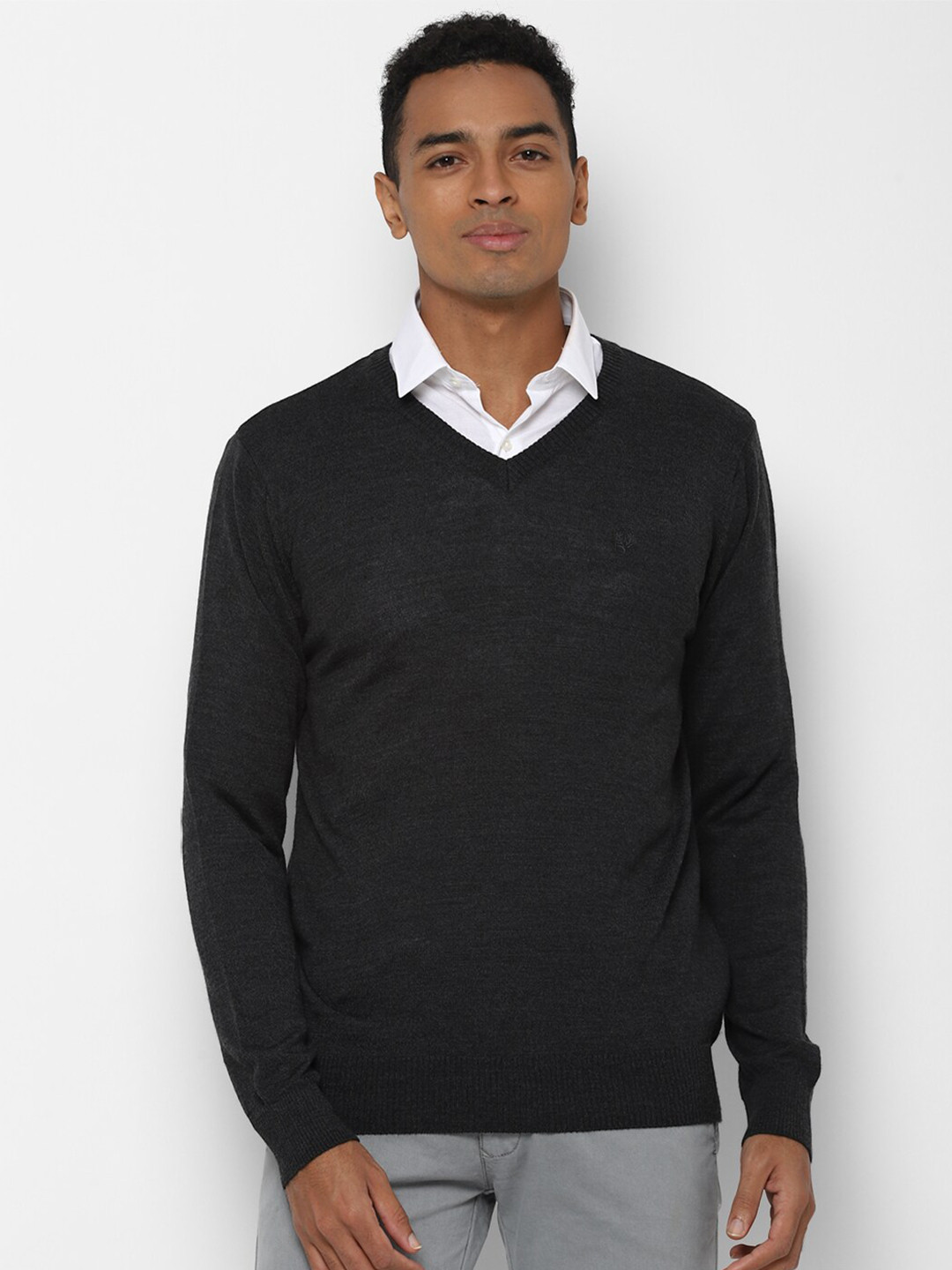 Allen Solly Men Grey Pullover Sweater