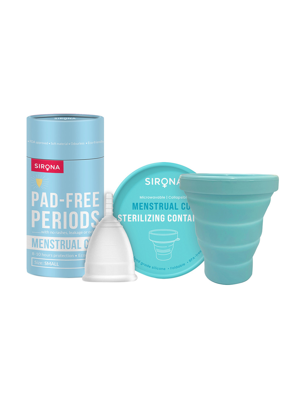 Sirona Microwave Sterilizer With Reusable Menstrual Cup - Small