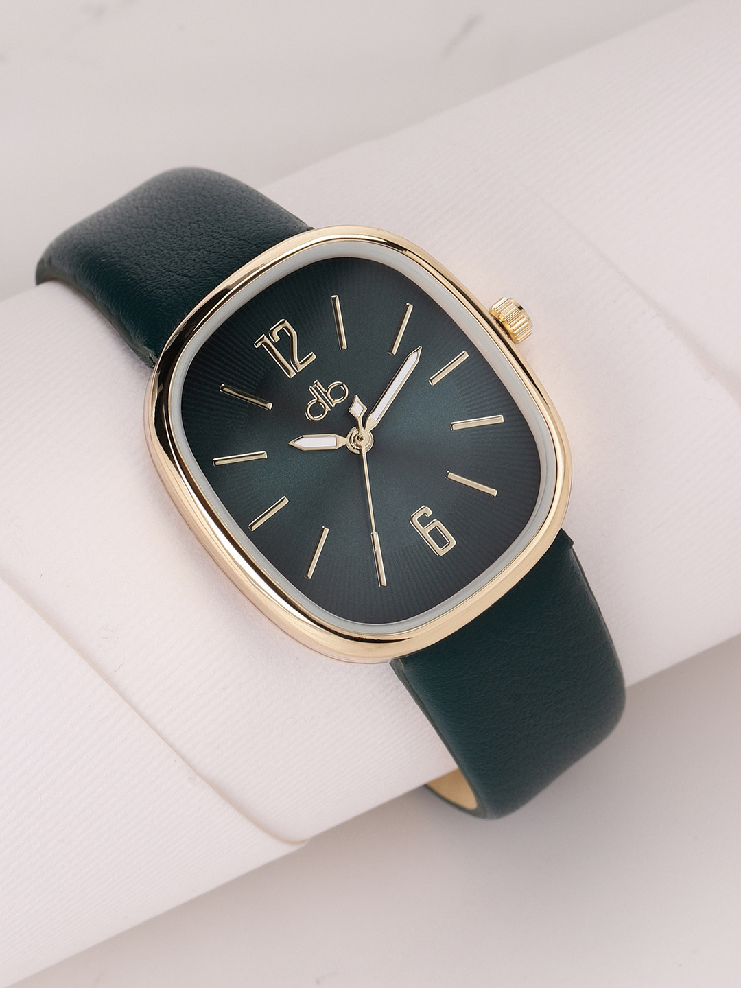 DressBerry Women Teal Green Striped Dial & Solid Straps Analogue Watch MFB-PN-SNT-C28