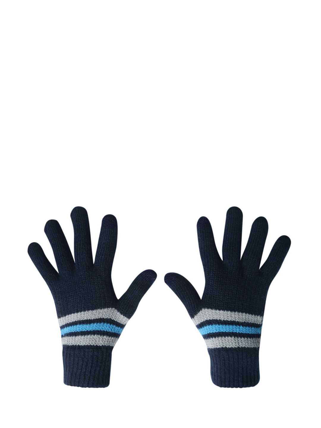 LOOM LEGACY Men Navy Blue Acrylic Hand Gloves