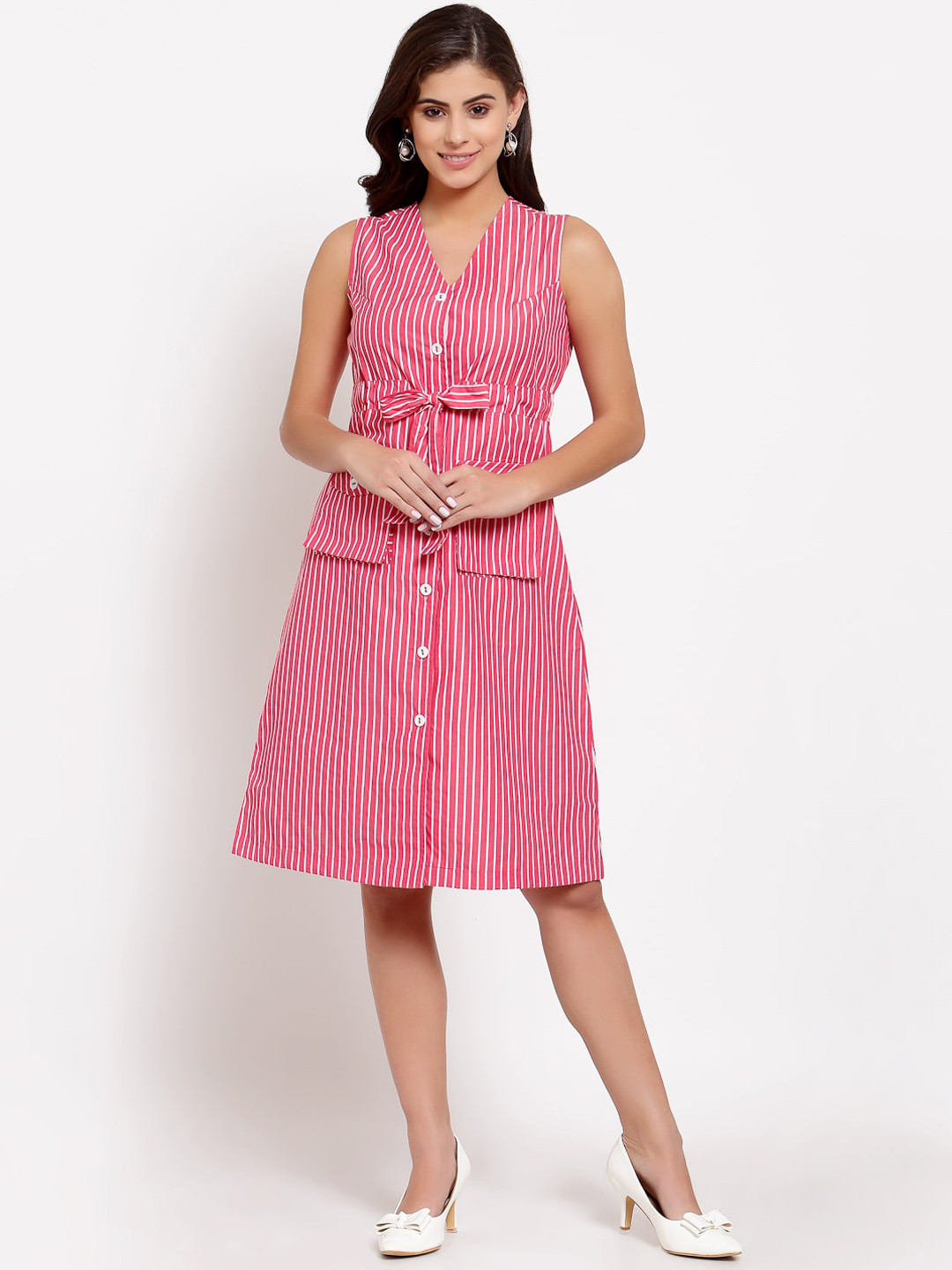 Style Quotient Red Striped Dress