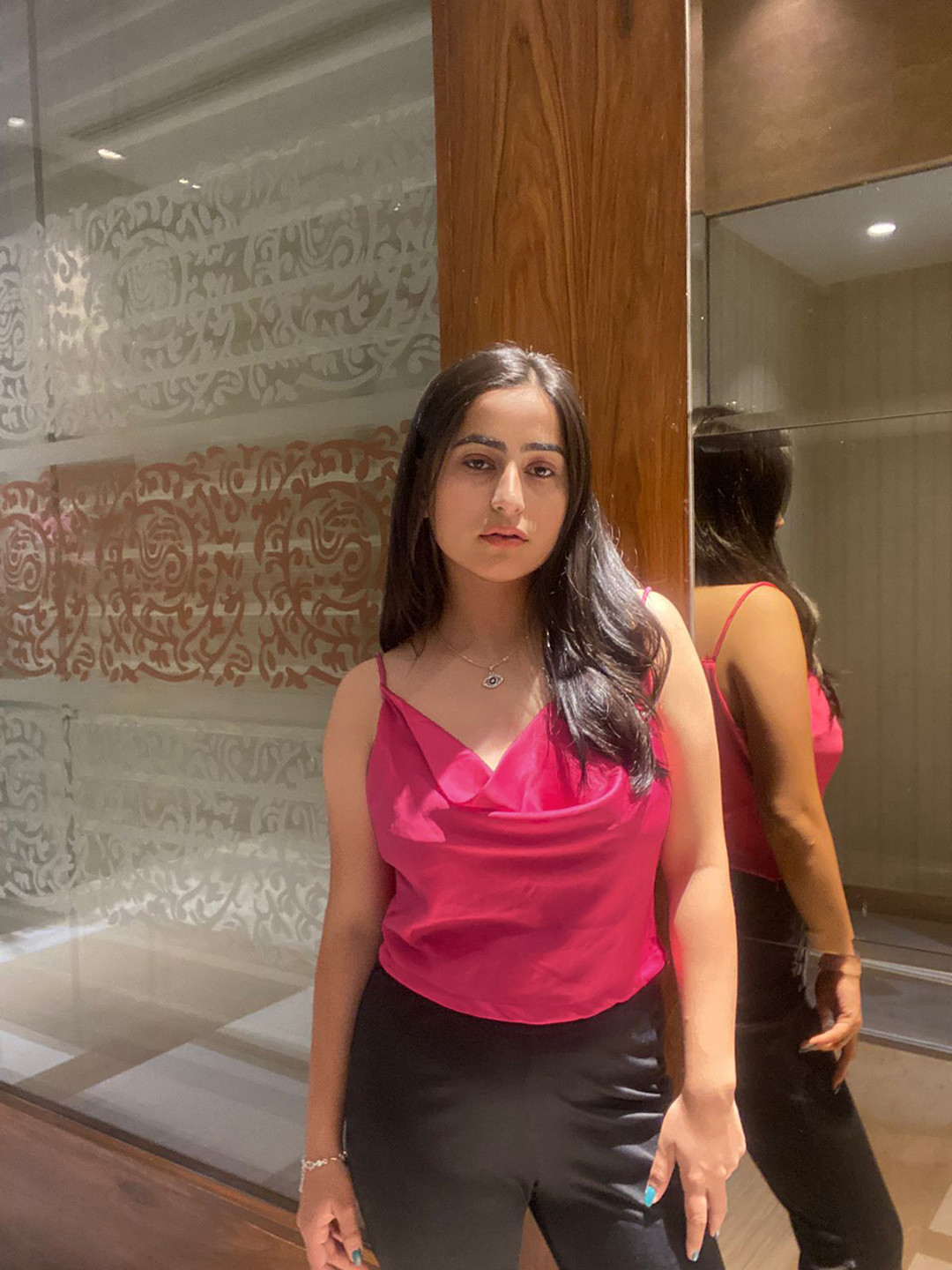 STREET 9 Women Bright Fuchsia Solid Satin Top