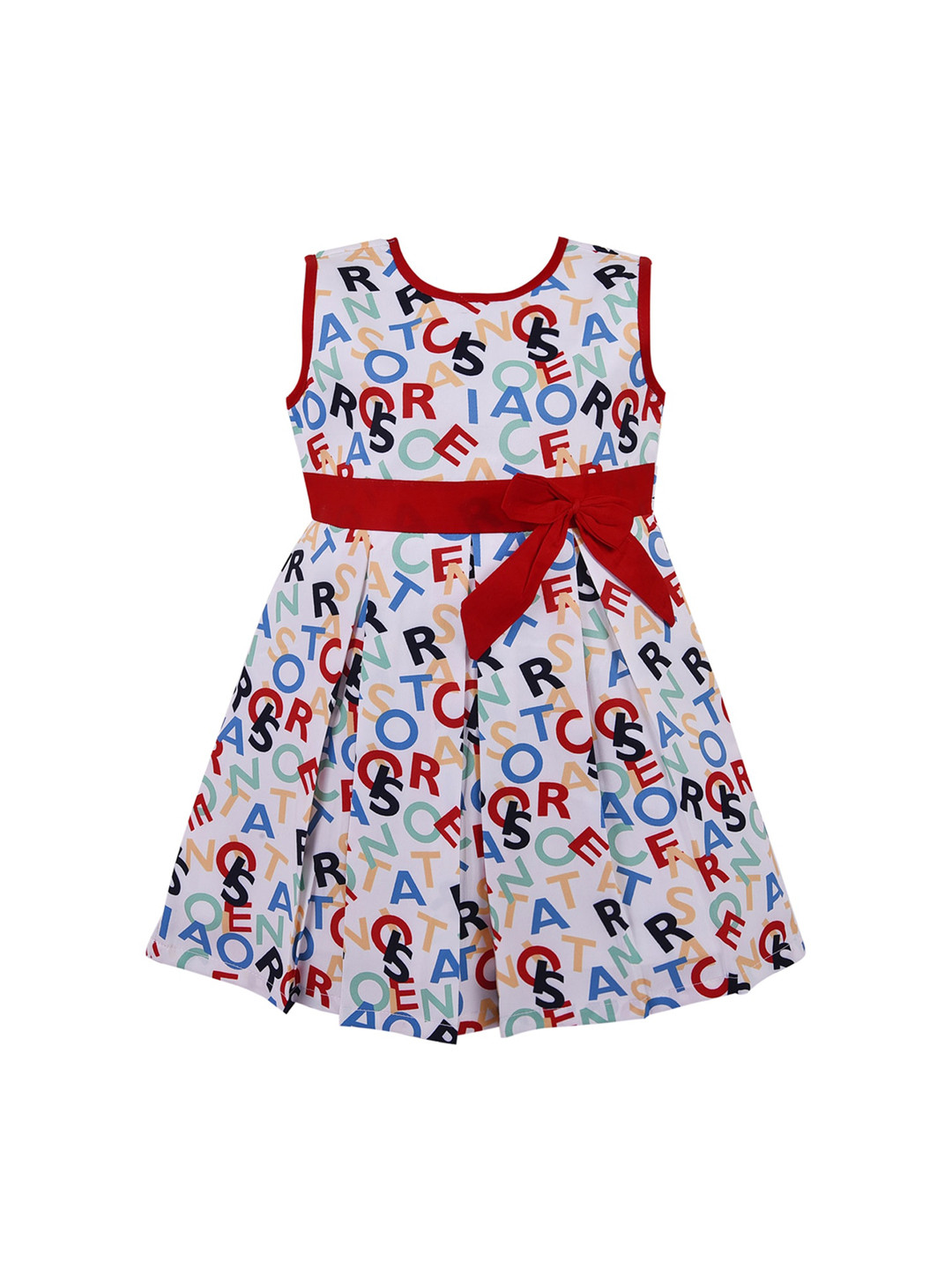 Wish Karo Girls White & Maroon Satin Dress