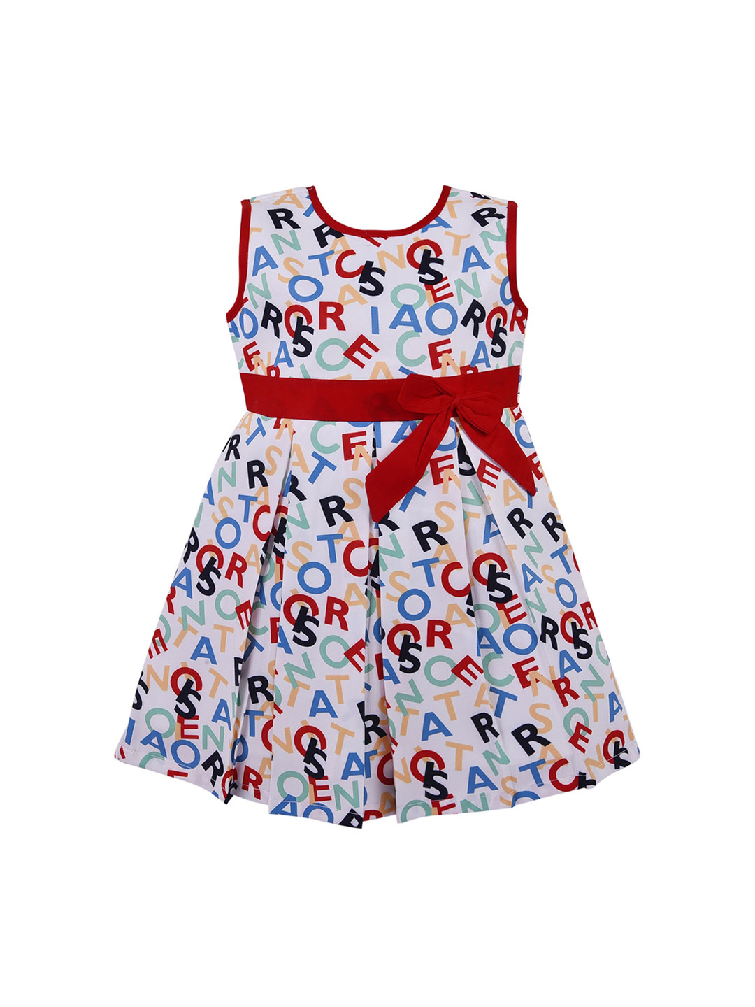 Wish Karo Girls White & Maroon Satin Dress