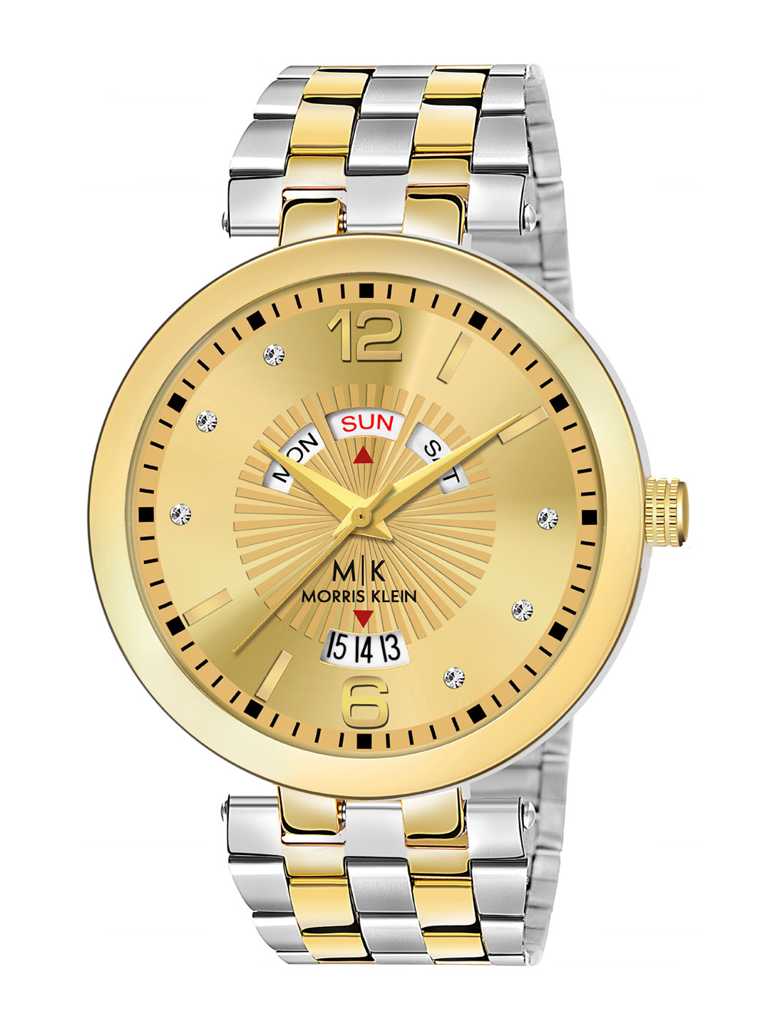 MORRIS KLEIN Men Gold-Toned Embellished Dial Analogue Watch MK-1012