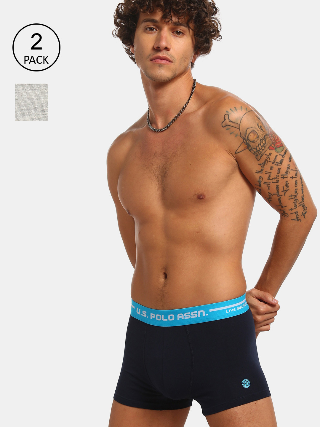 U.S. Polo Assn. Men Pack Of 2 Assorted Trunks- IYAI-NG0-P2