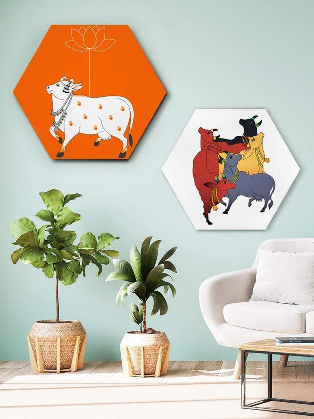 THE ARTMENT Set Of 2 Multicoloured Celebrating The Colors Of Life Canvas