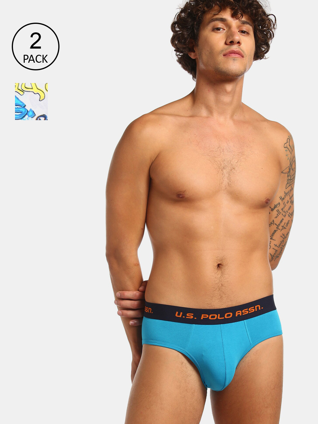 U.S. Polo Assn. Men Assorted Pack of 2 Elasticized Waist Briefs