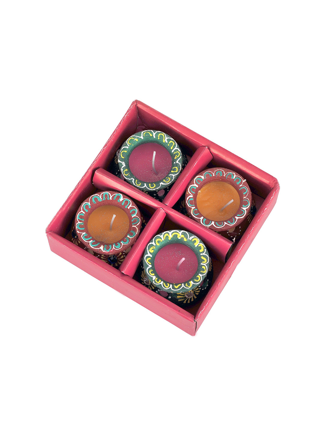 The Legend Hand Crafted-Made from Pure Wax 4Pcs Solid Geometric Regular Tea Light Candles