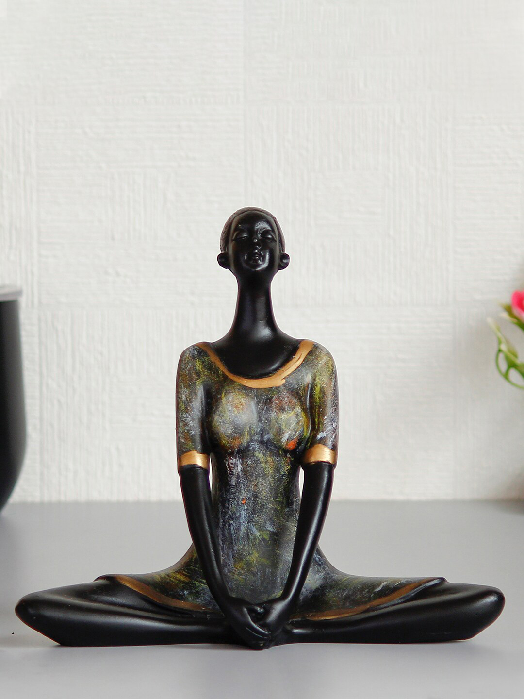 Artisyn Grey Handcrafted Lady in Butterfly Yoga Pose Showpiece