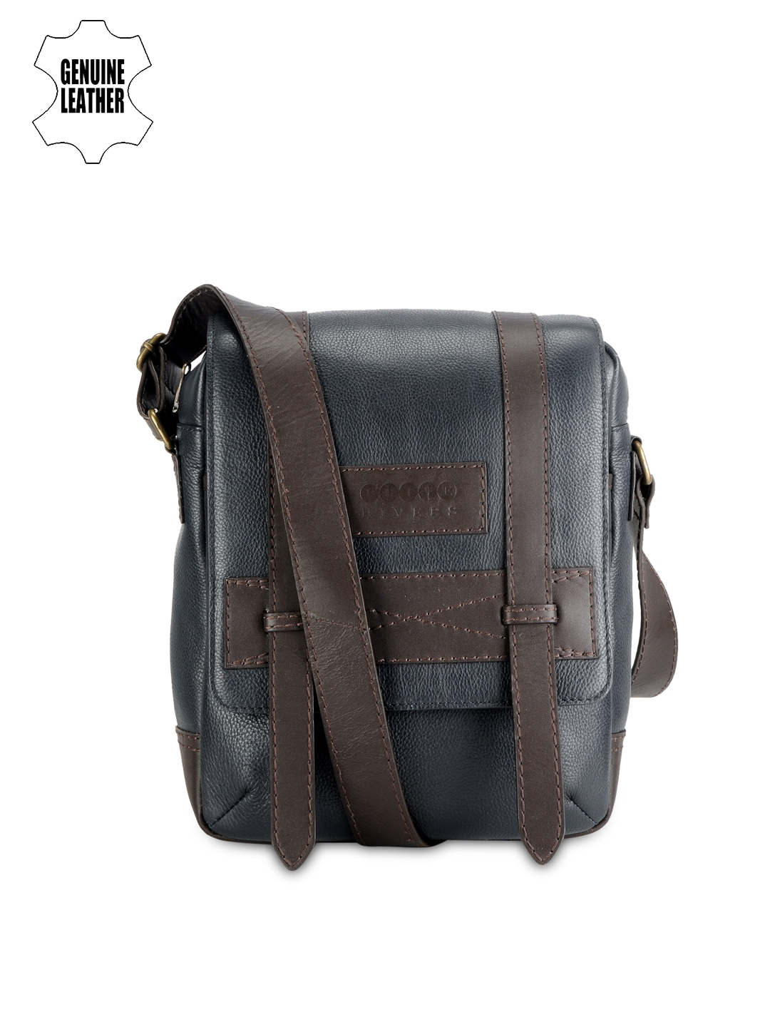 Black Phive Rivers Mens Leather Messenger Bag