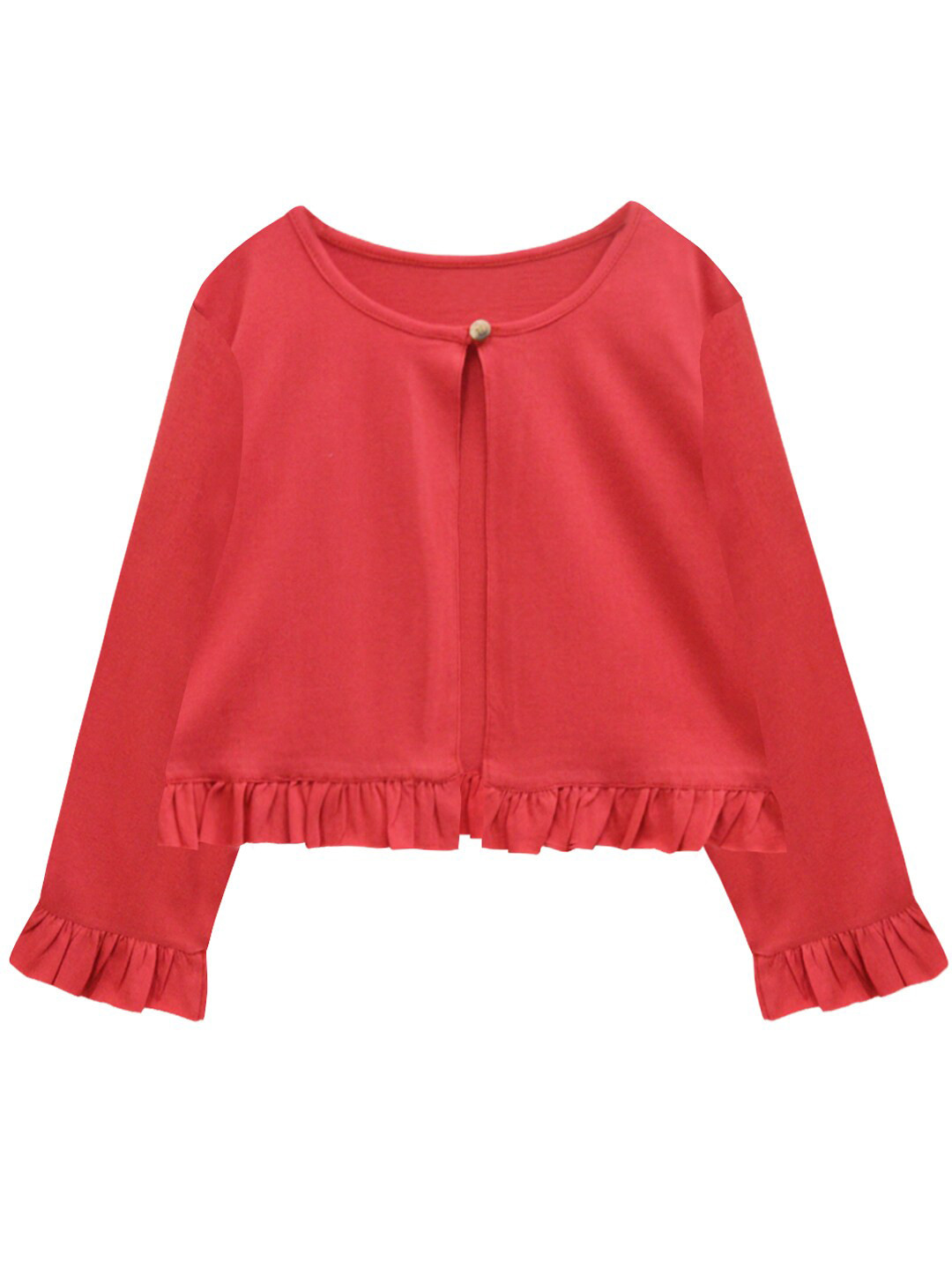 A T U N Girls Red Cardigan