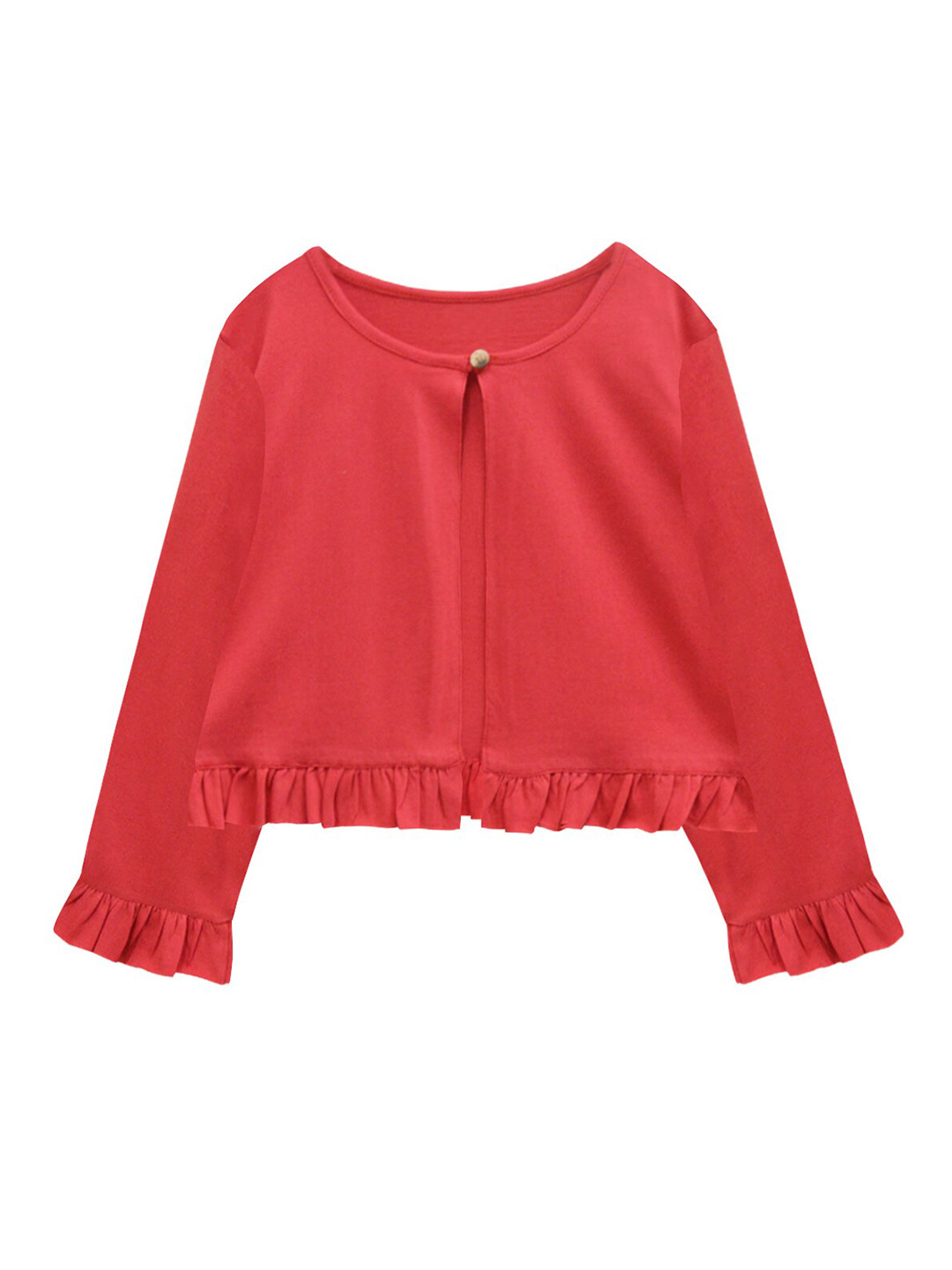 A T U N Girls Red Cardigan