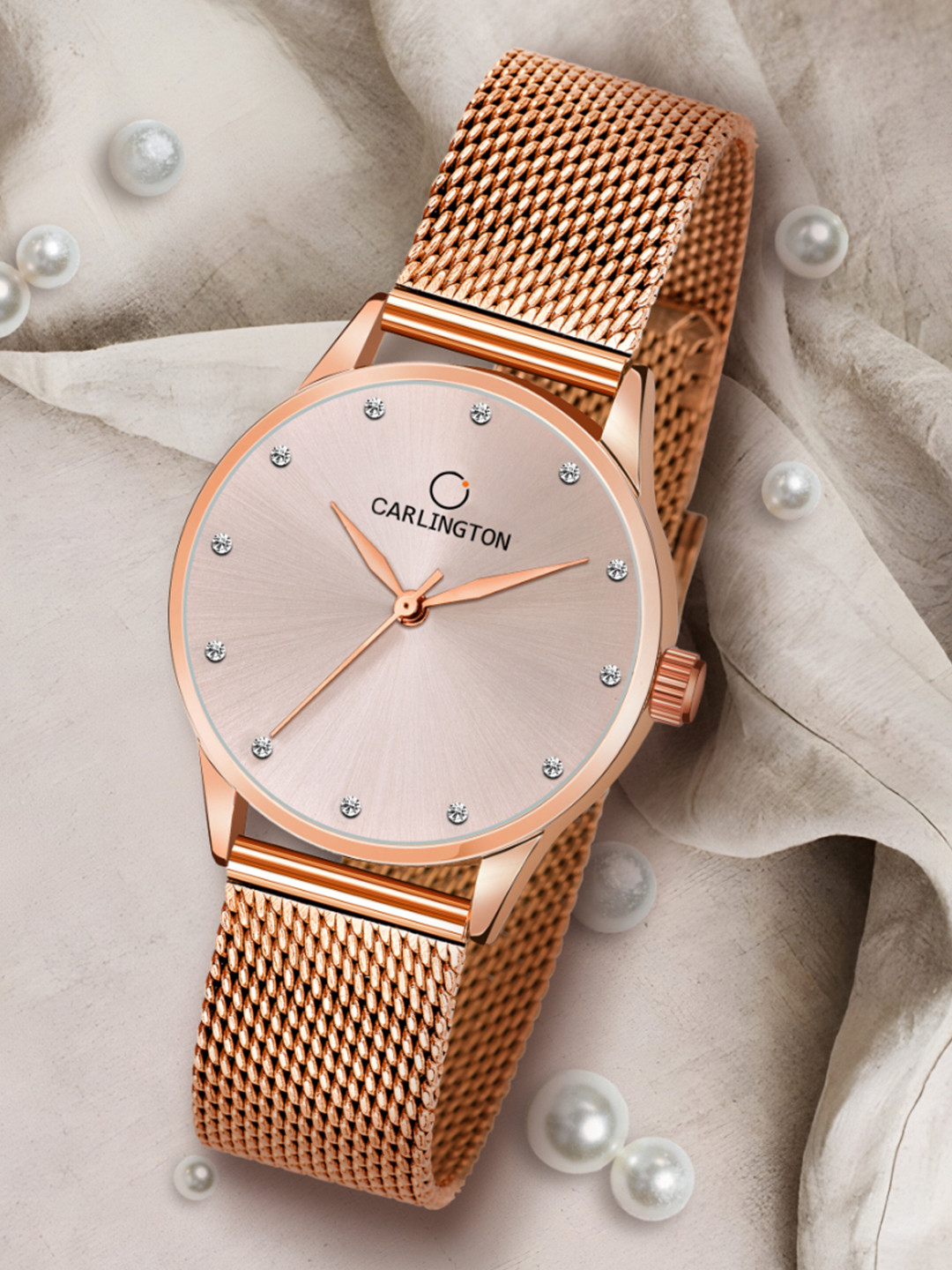 CARLINGTON Women Rose Gold-Toned Dial & Rose Gold Toned Straps Watch Carlington CT2009