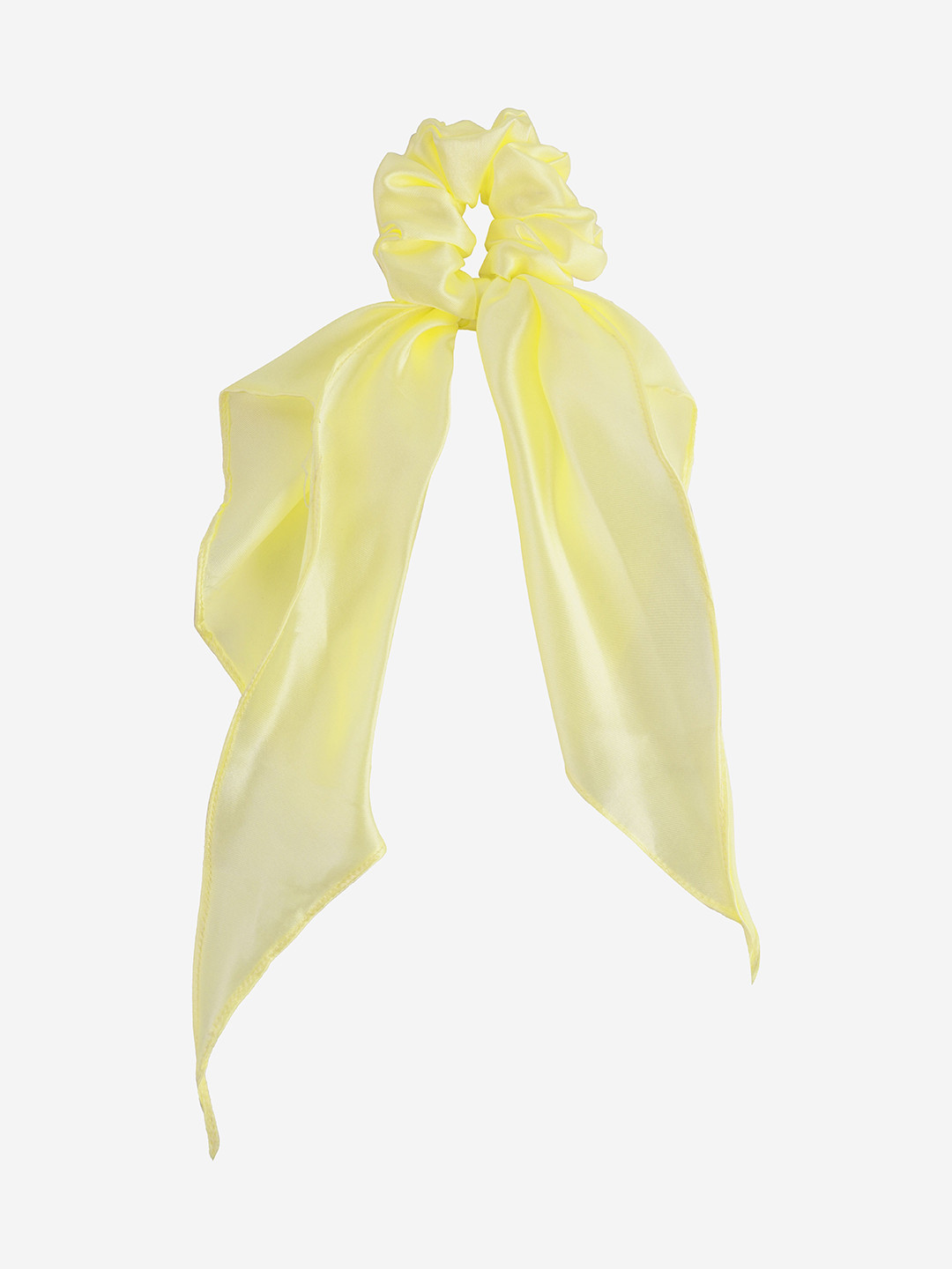 BuckleUp Women Yellow Scrunchie with Knot Detail Ponytail Holders