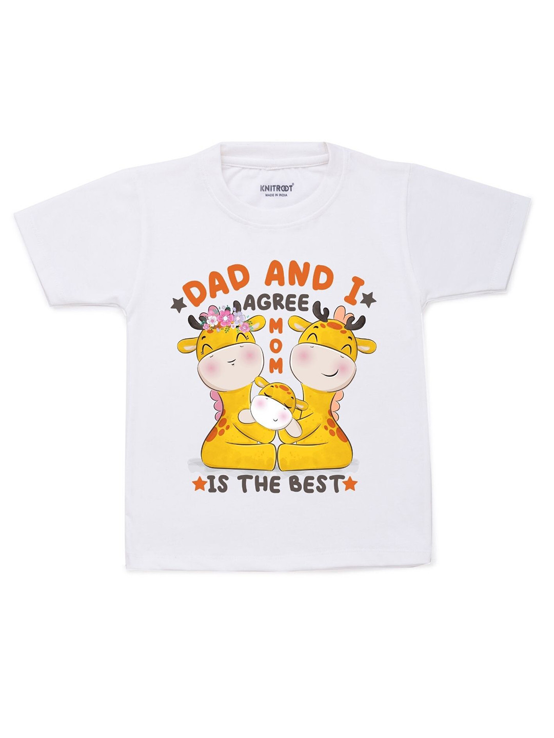 KNITROOT Unisex Kids White V-Neck T-shirt