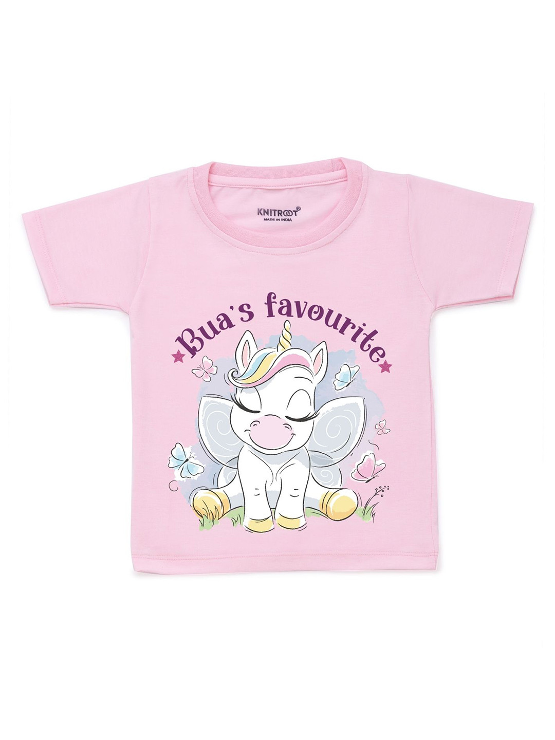 KNITROOT Unisex Kids Pink T-shirt