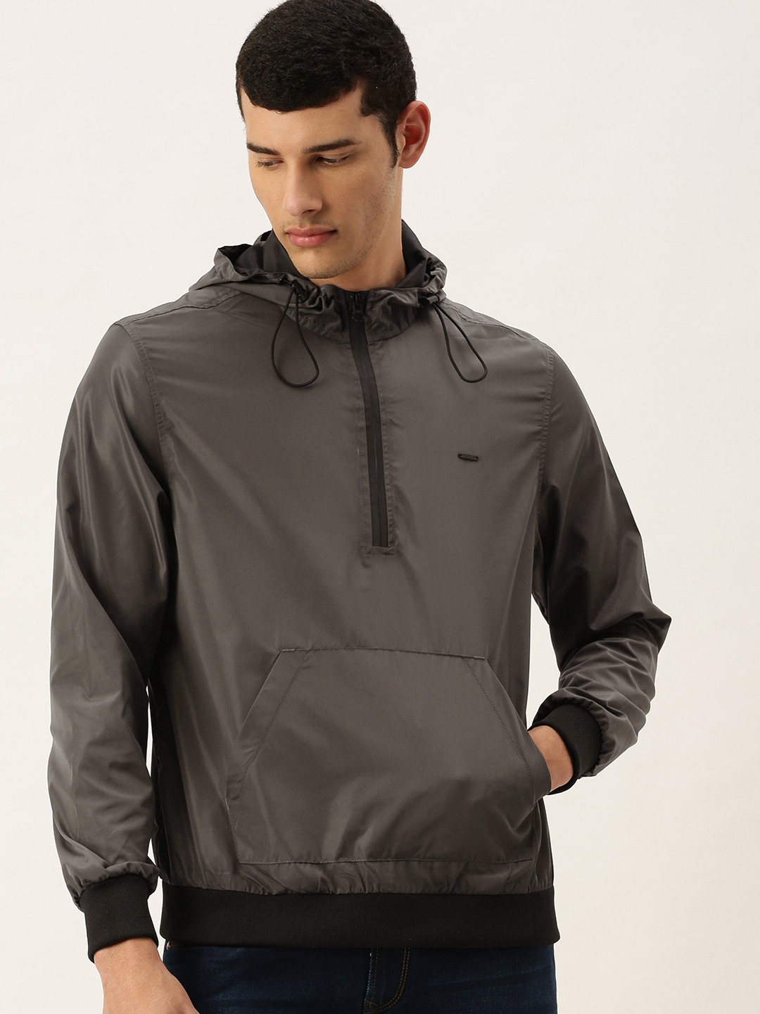 PETER ENGLAND UNIVERSITY Men Grey Bomber Jacket