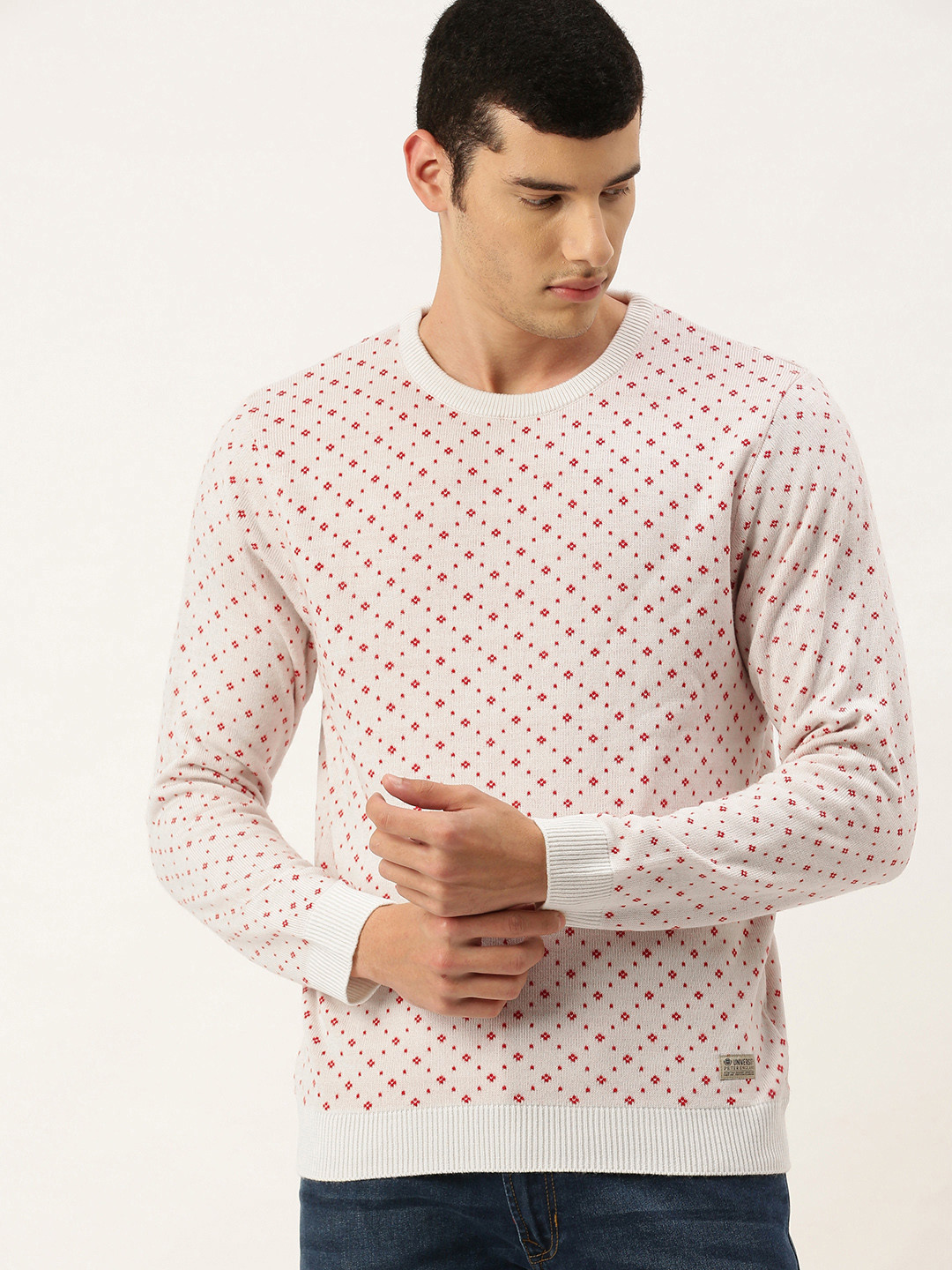 PETER ENGLAND UNIVERSITY Men White Pullover