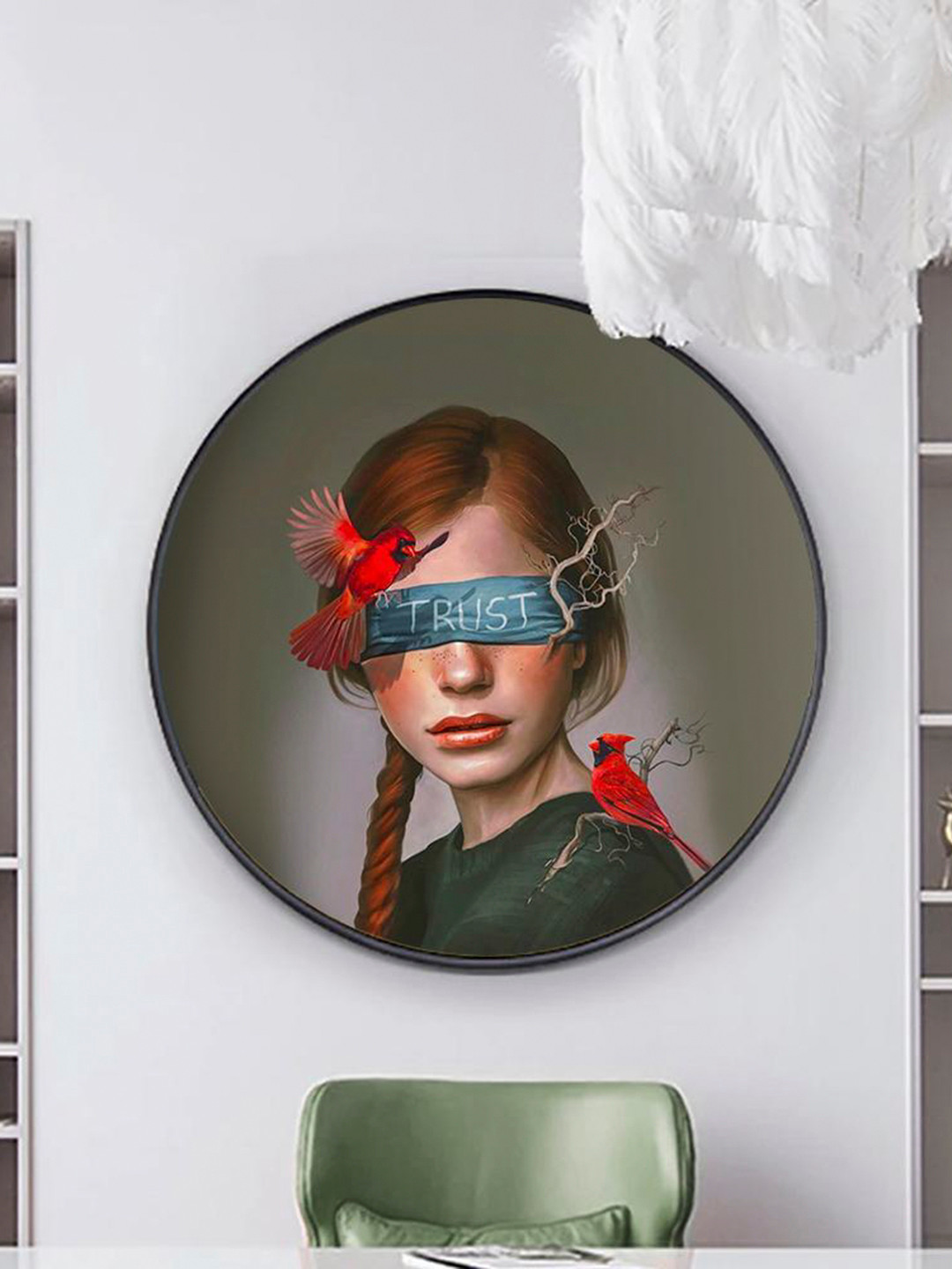 THE ARTMENT Green & Blue Cosmos and Chaos Medium Canvas Matte Finish