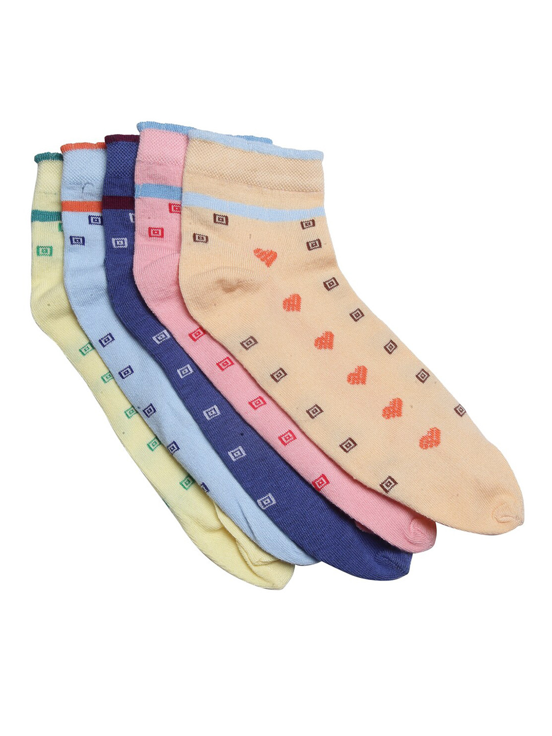 Texlon Women Pack Of 5 Assorted Above Ankle-Length Socks