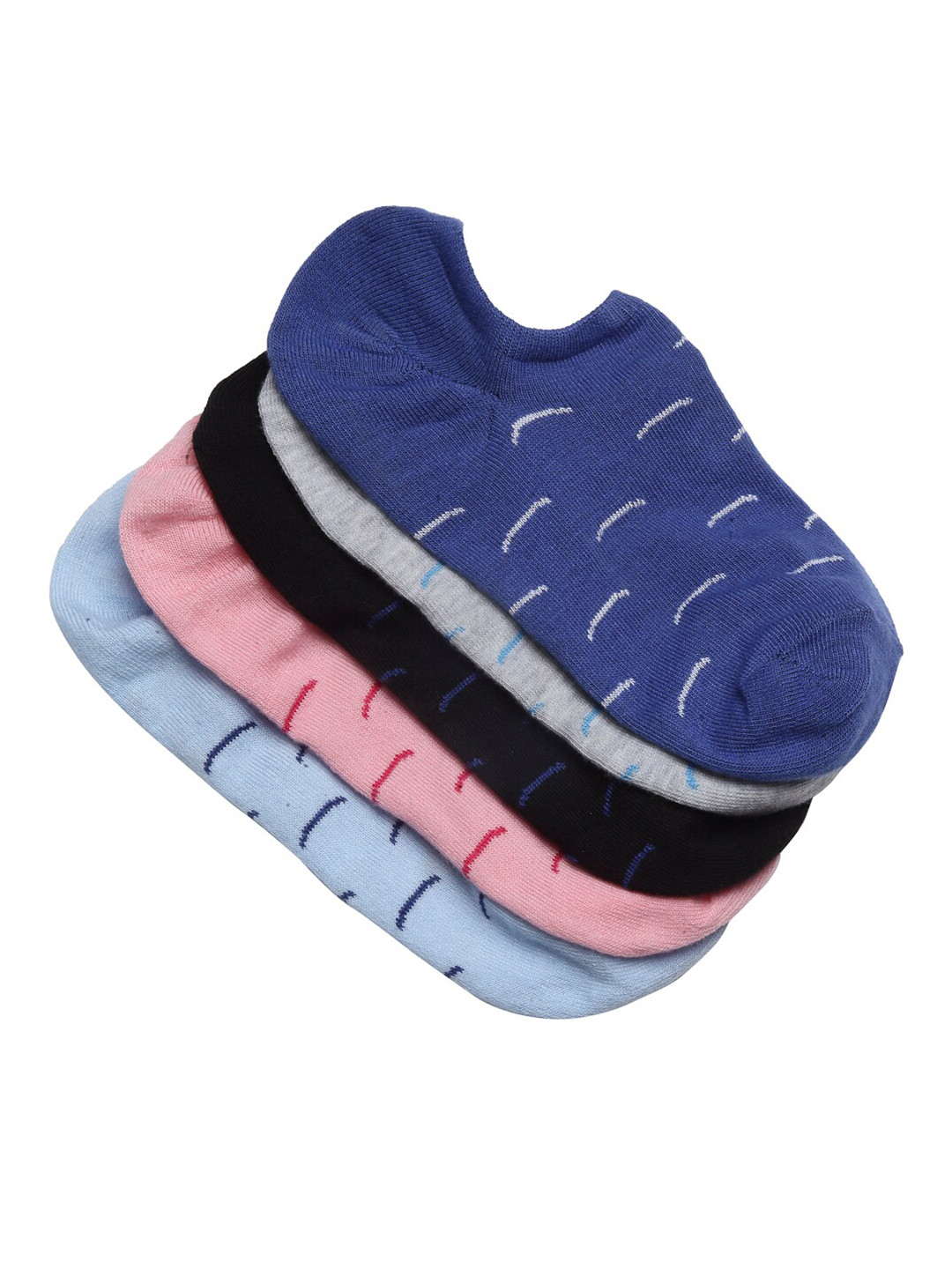 Texlon Women Pack Of 5 Cotton Ankle-Length Socks