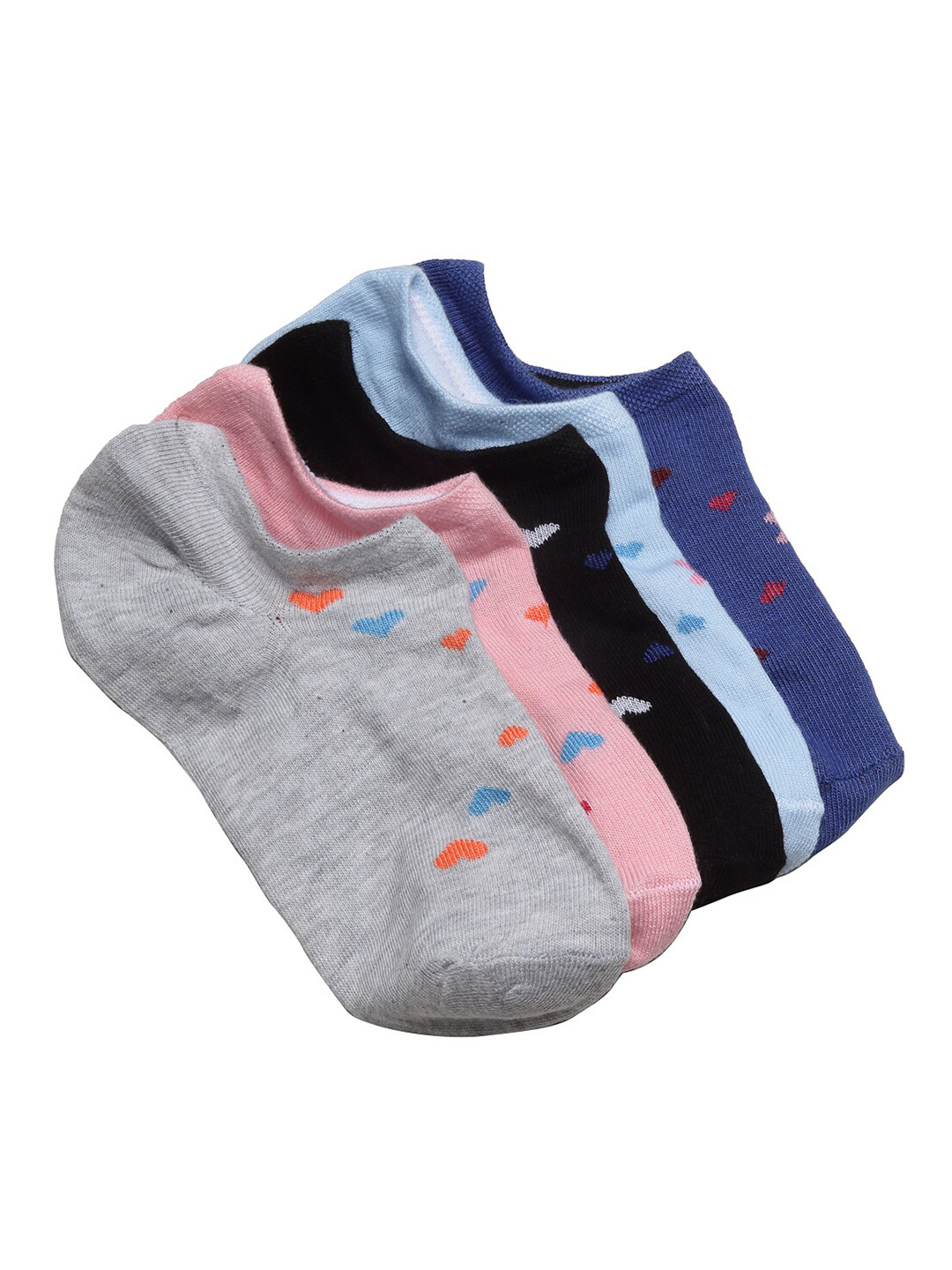 Texlon Women Pack Of 5 Assorted Ankle Length Socks