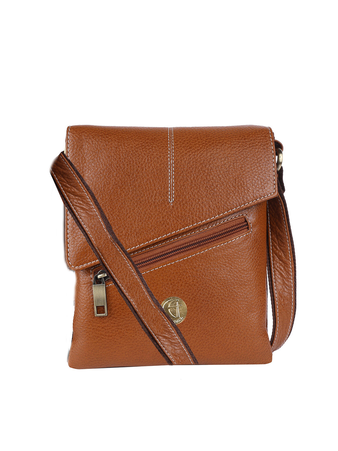 HiLEDER Leather  Textured Messenger Bag