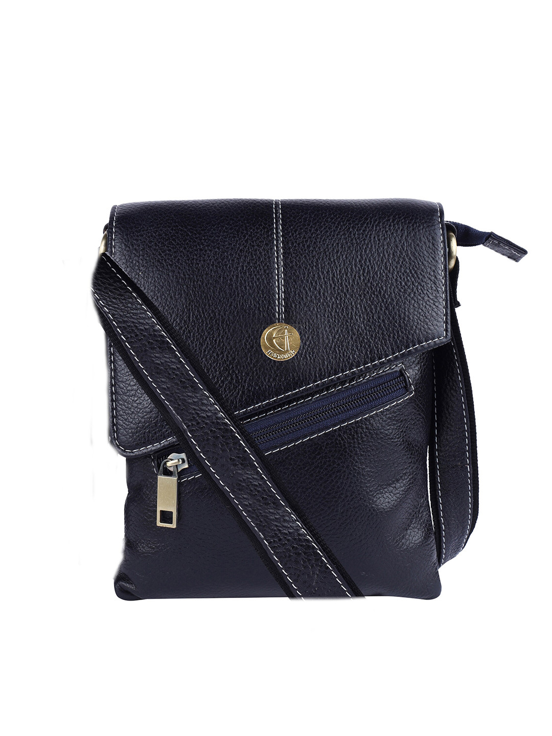 HiLEDER Unisex Textured Pure Leather Messenger Bag